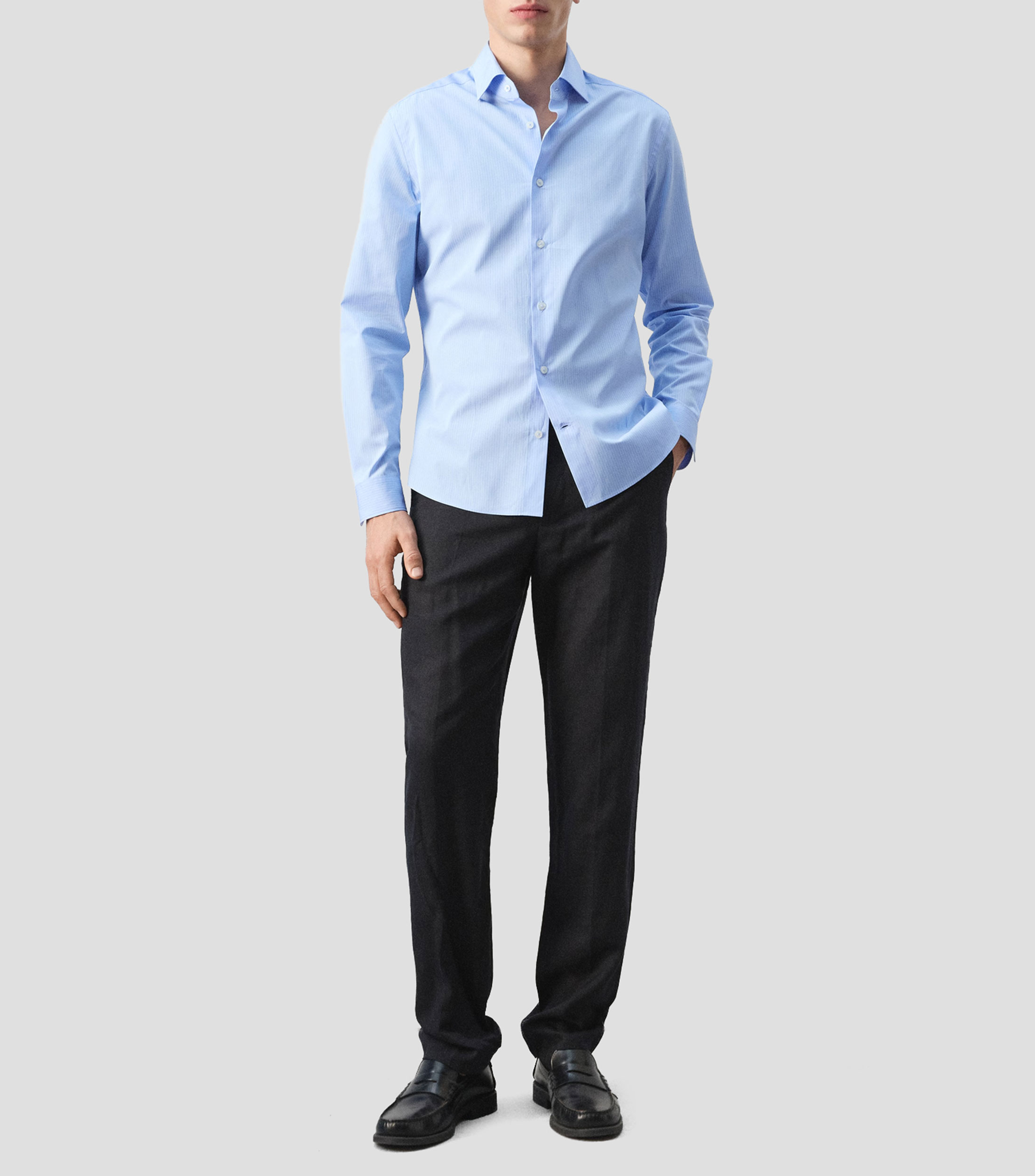 Camisa de vestir líneas manga larga Hombre