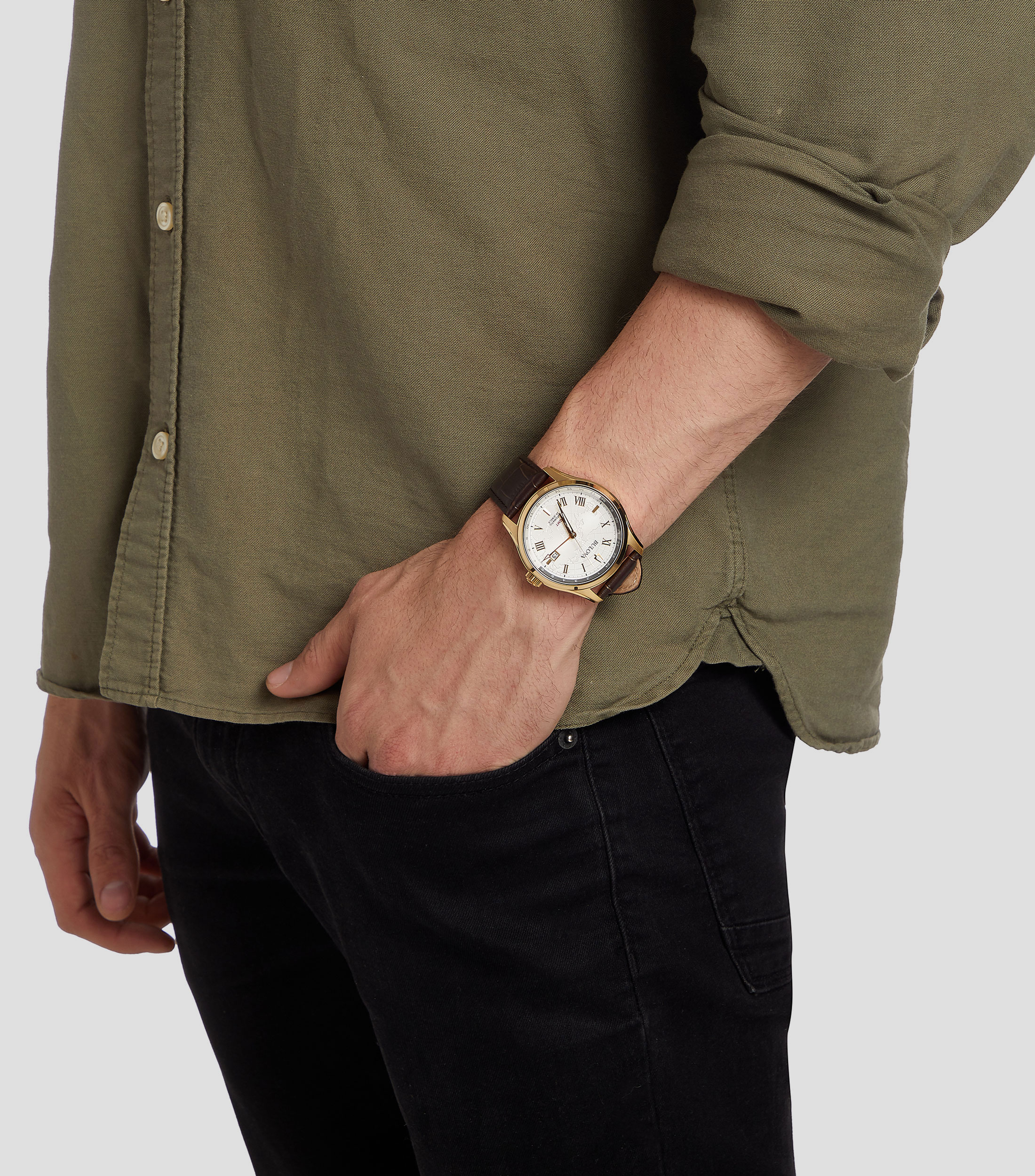 Reloj para Hombre Wilton GMT Casual, Dorado