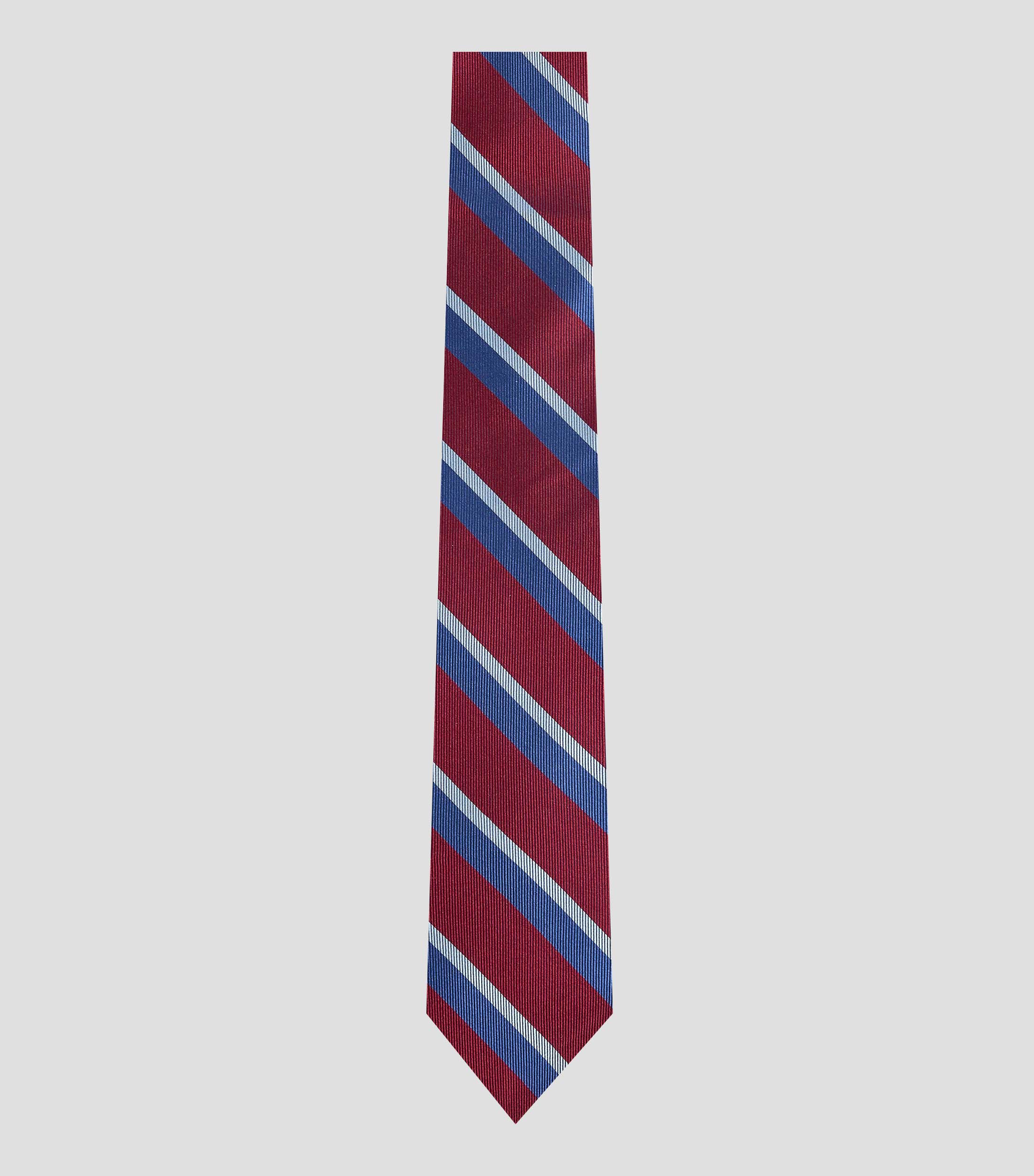 Corbata ancha en seda con rayas