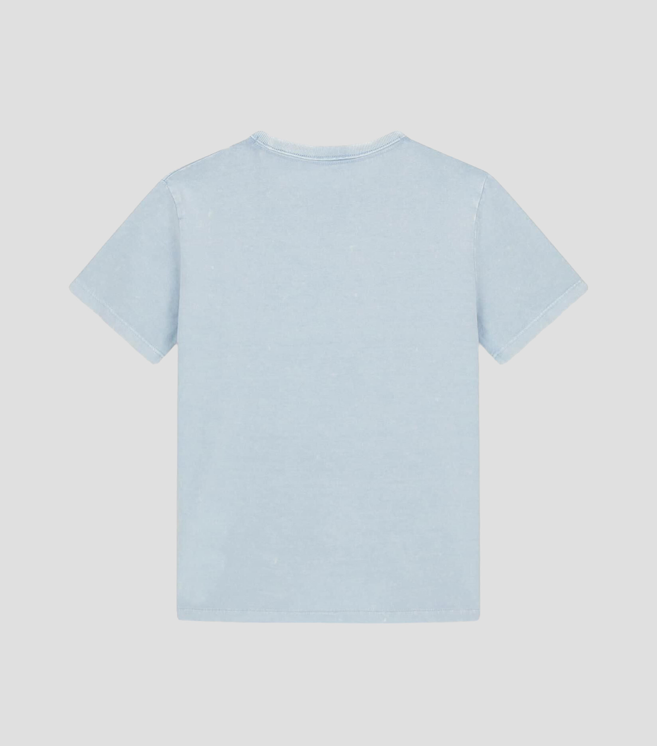 Playera cuello redondo manga corta lisa con logotipo Niño