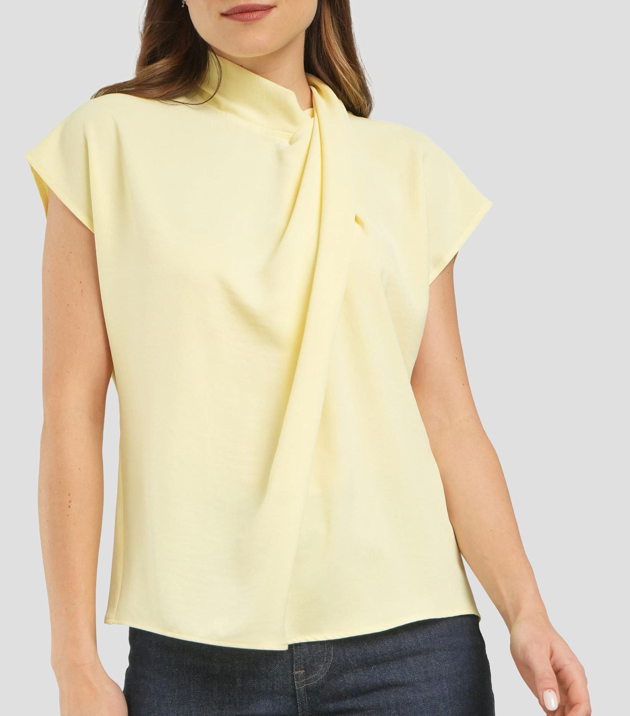 Blusa lisa manga corta Mujer