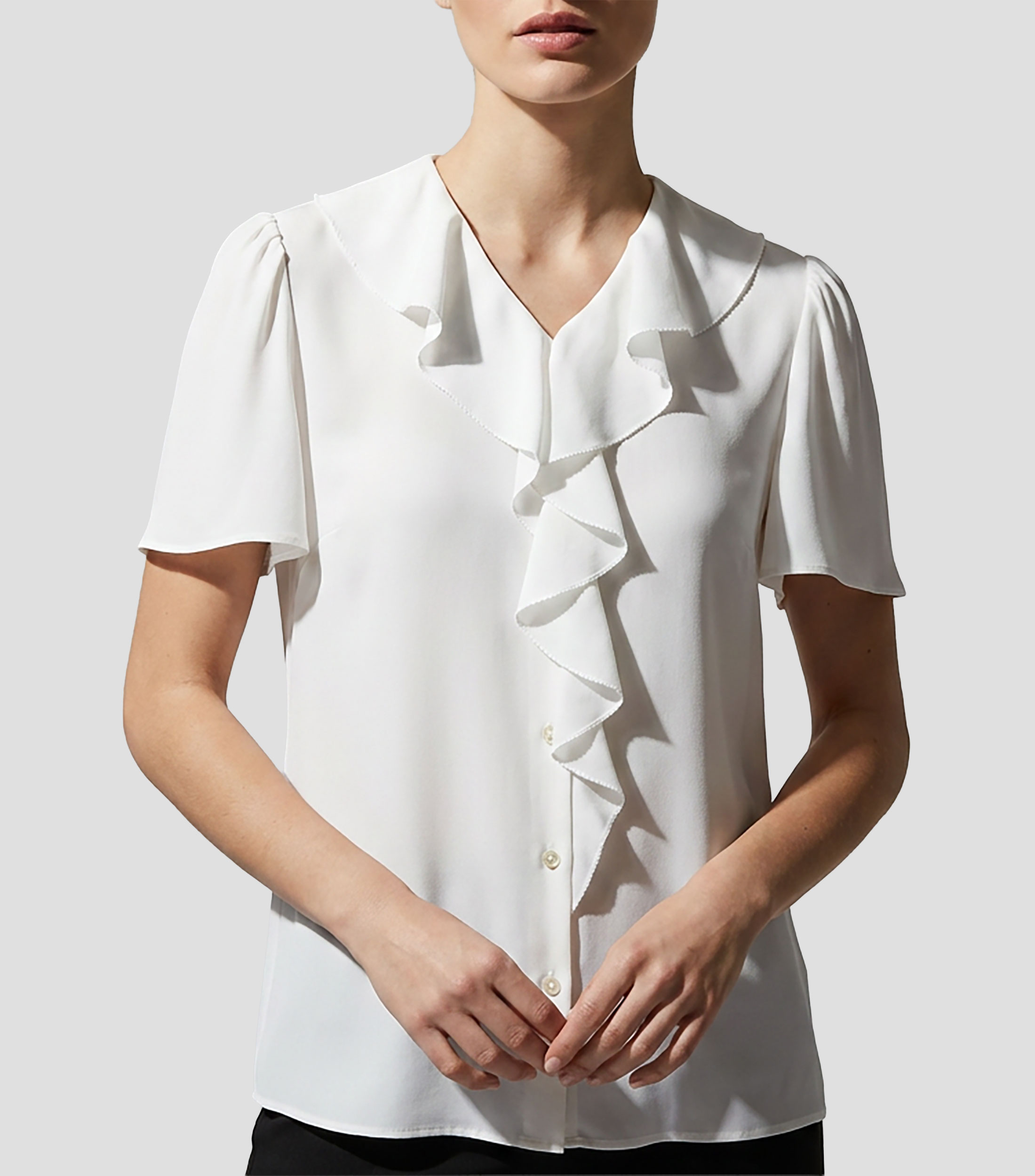 Blusa lisa manga corta Mujer