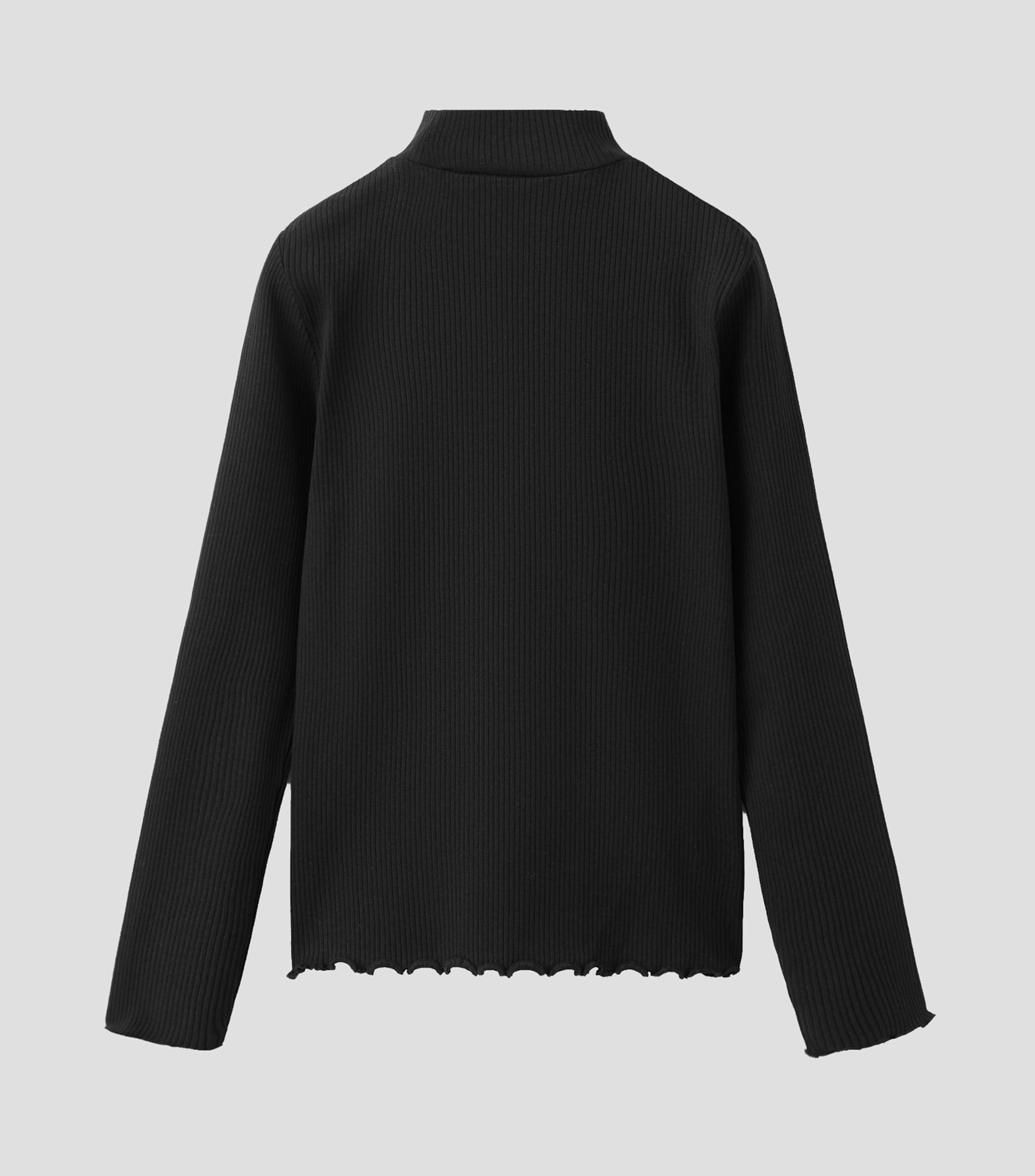 Playera de cuello alto y manga larga lisa Niña