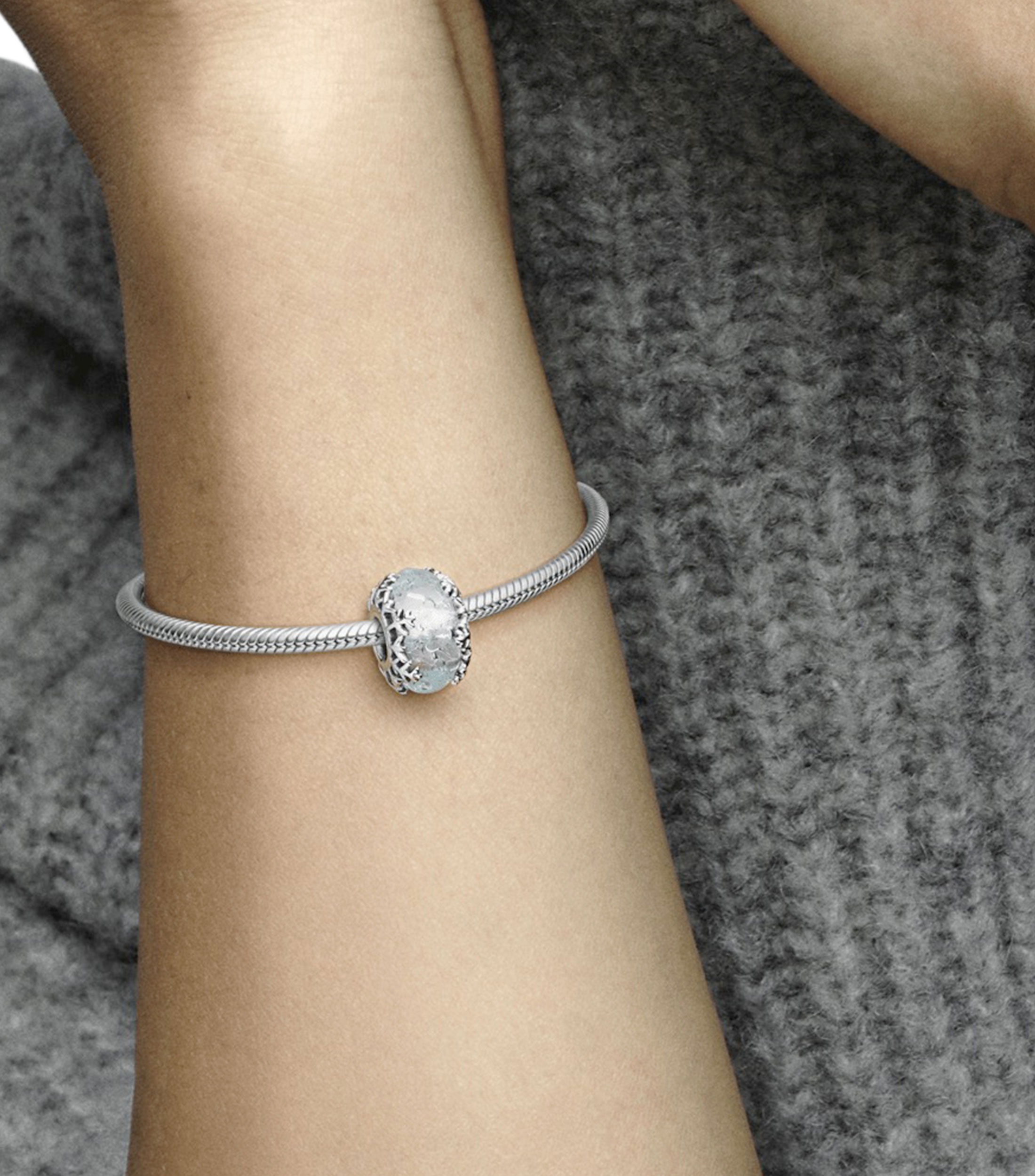 Charm Copo de nieve en plata Winter Blue Mujer