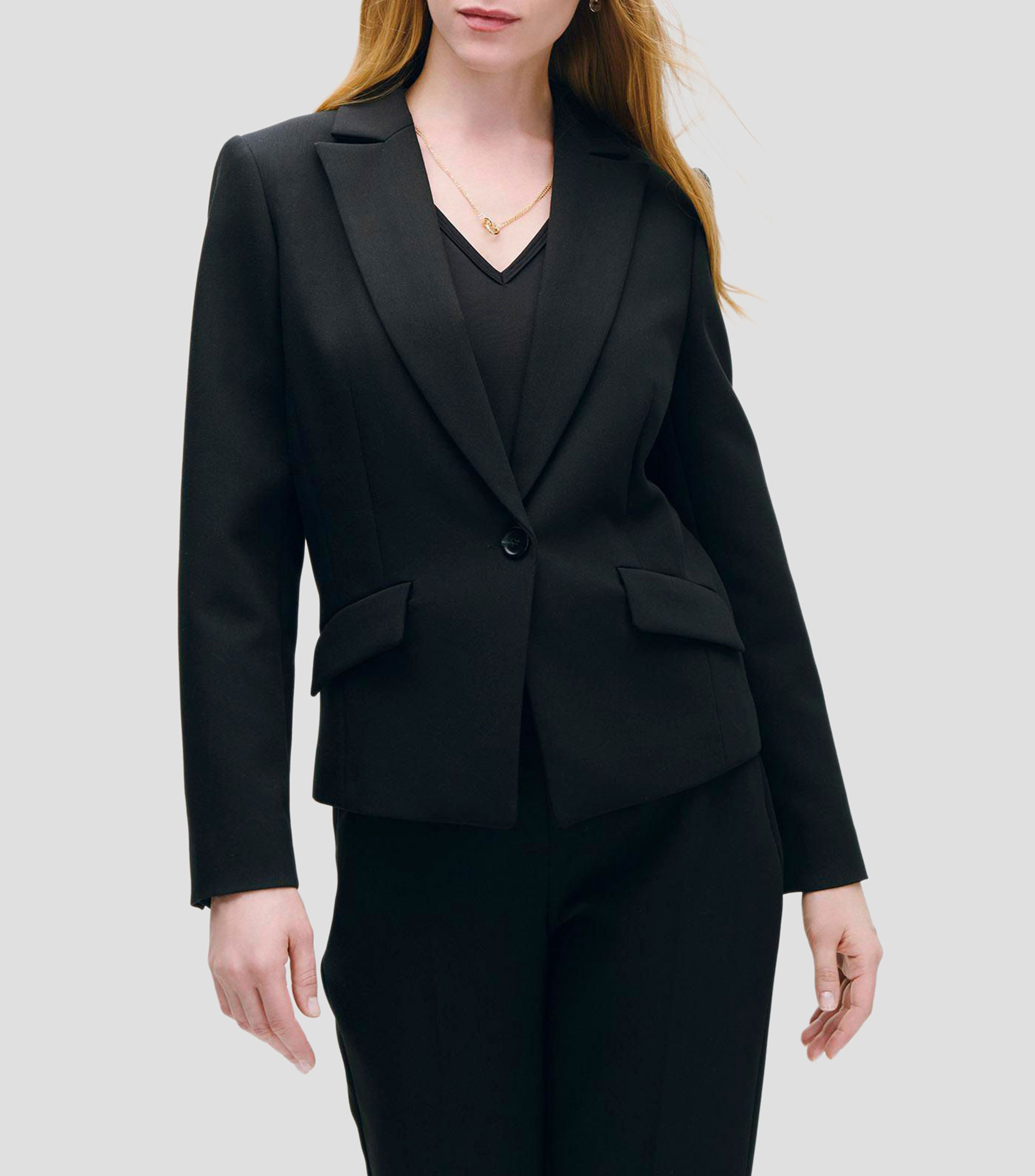 Blazer Negro Corte Francés Solapa de Pico Mujer