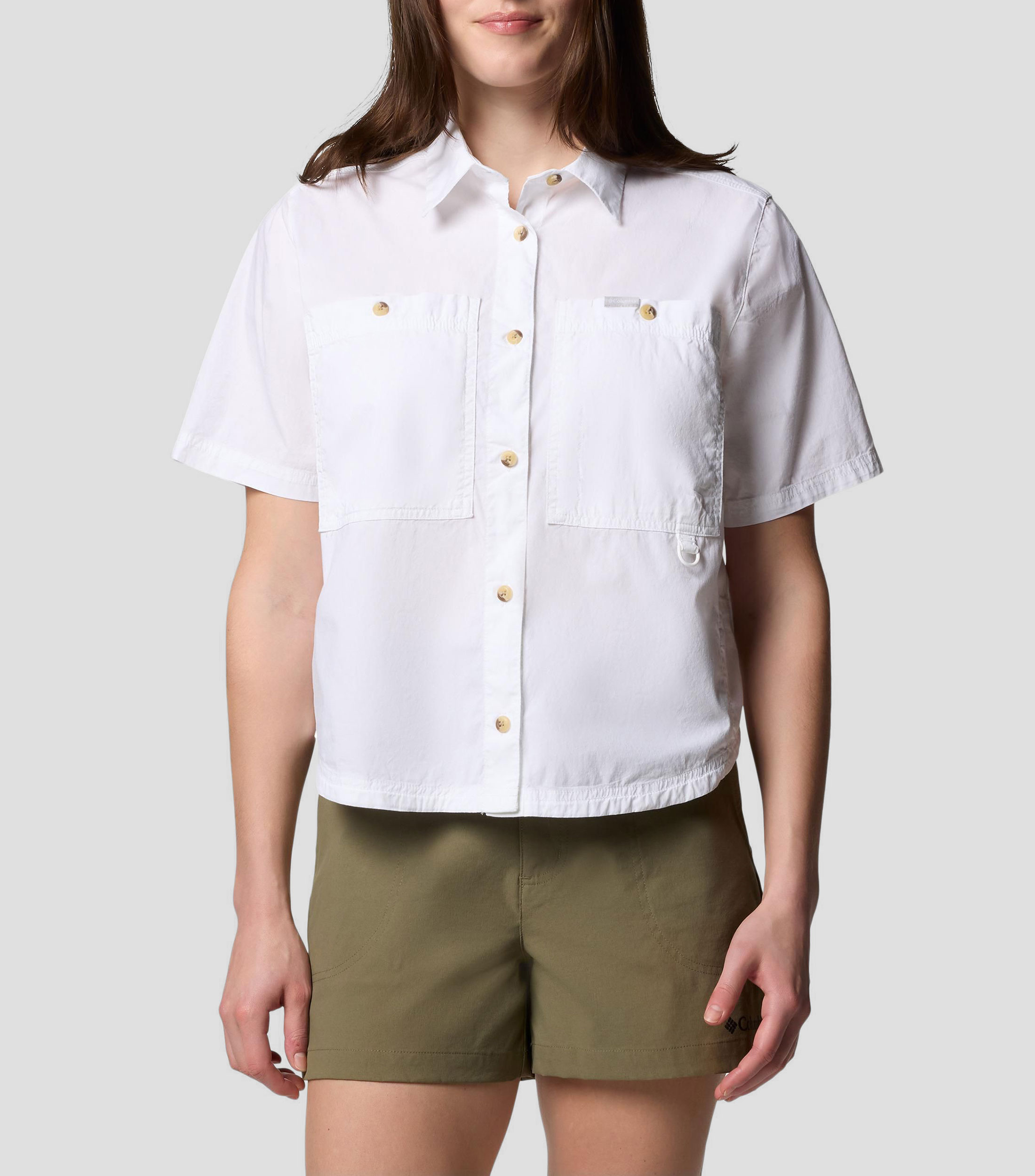 Camisa liso manga corta Mujer