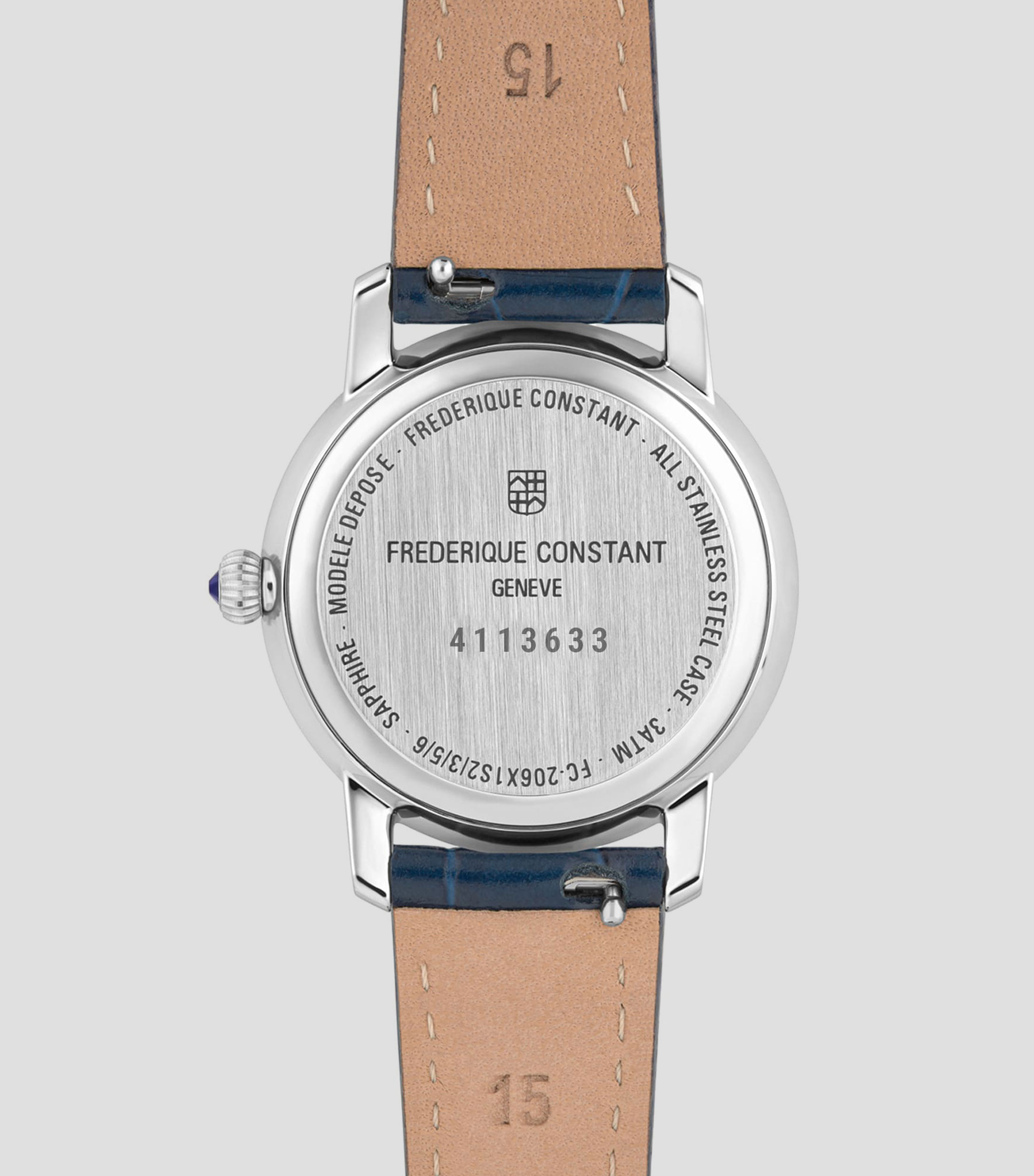 Reloj para Mujer Slimline Moonphase casual plateado, azul