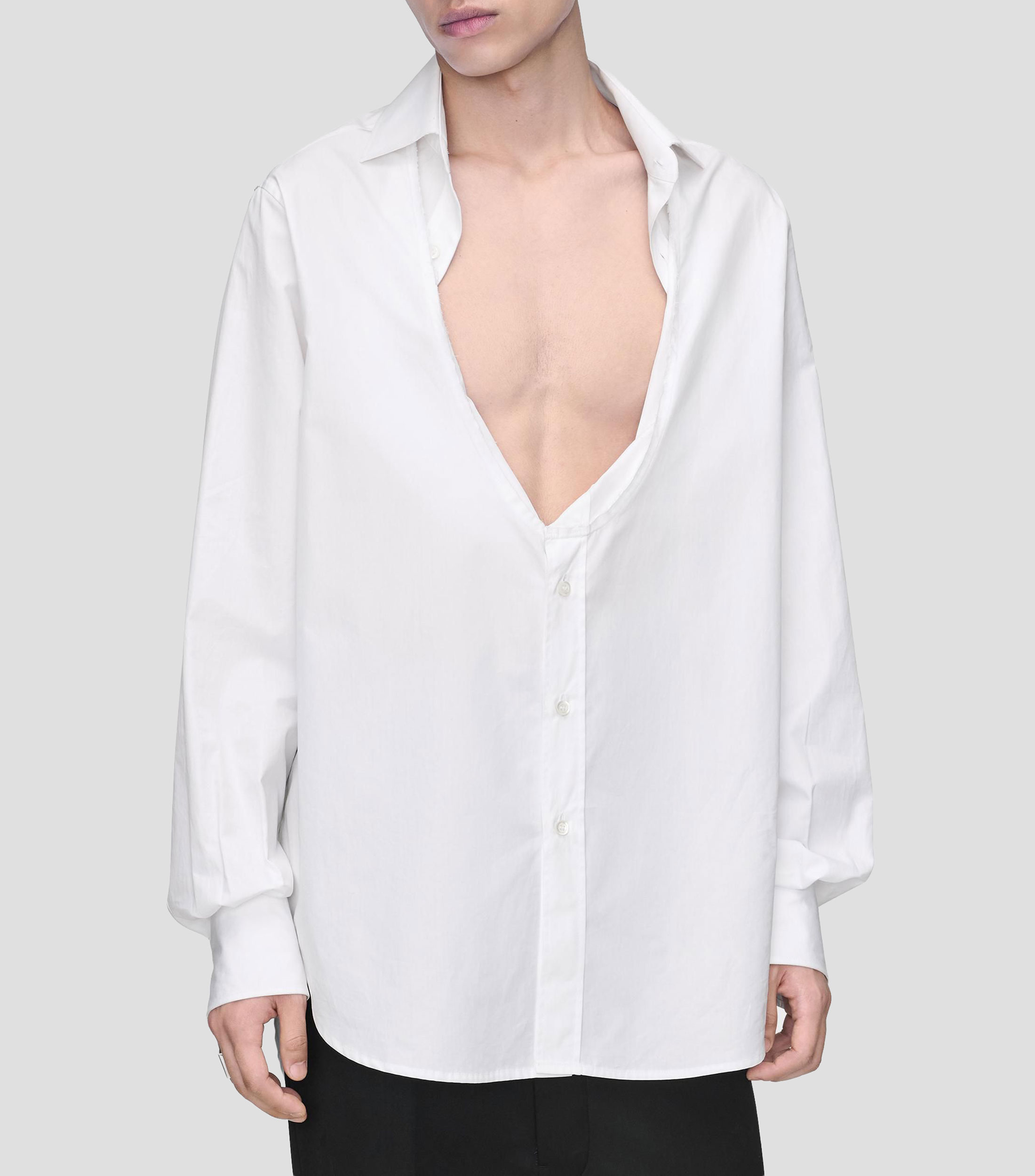 Camisa lisa manga larga Hombre