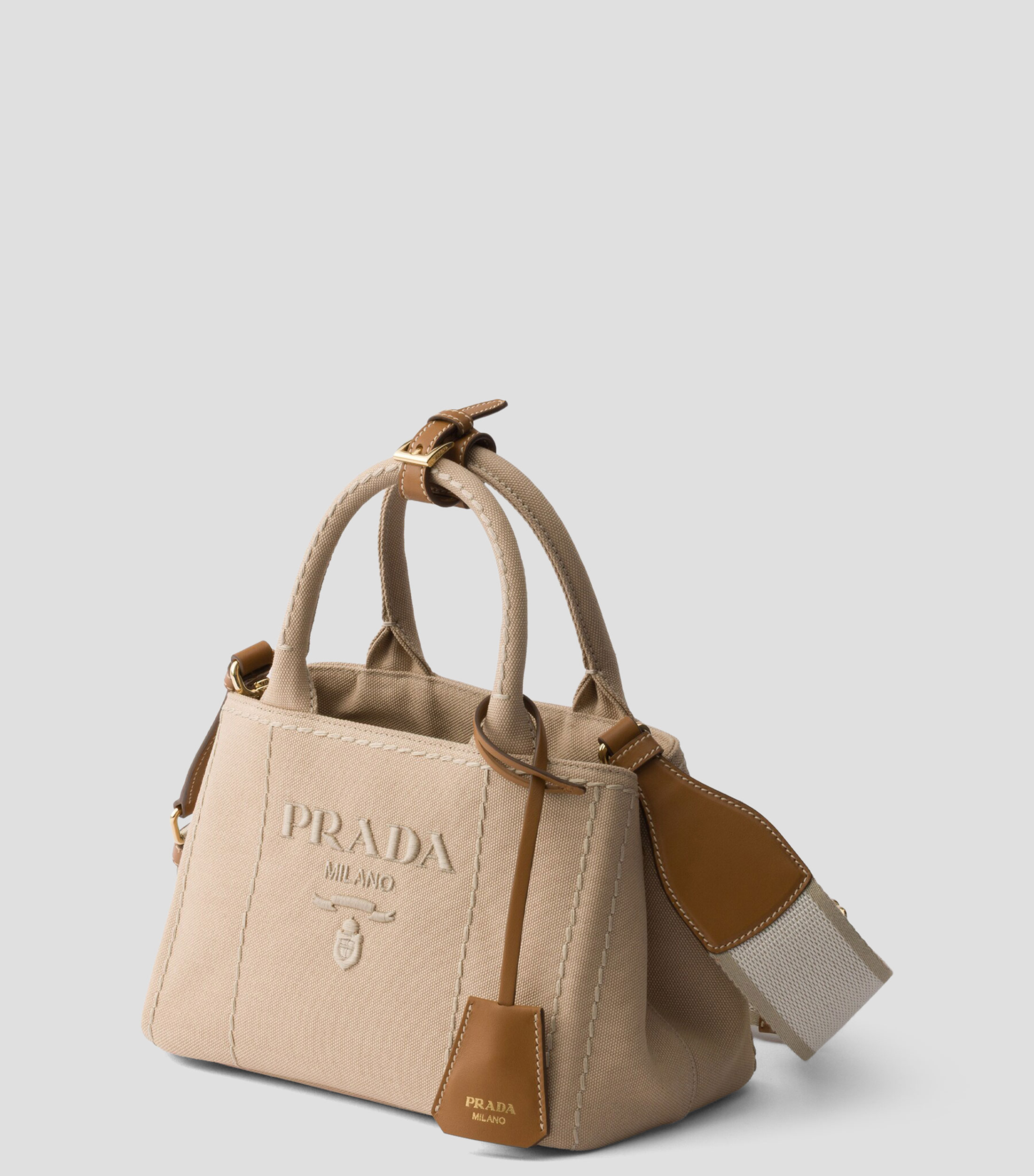 Minibolsa Prada Jardiniere de lona de algodón Mujer