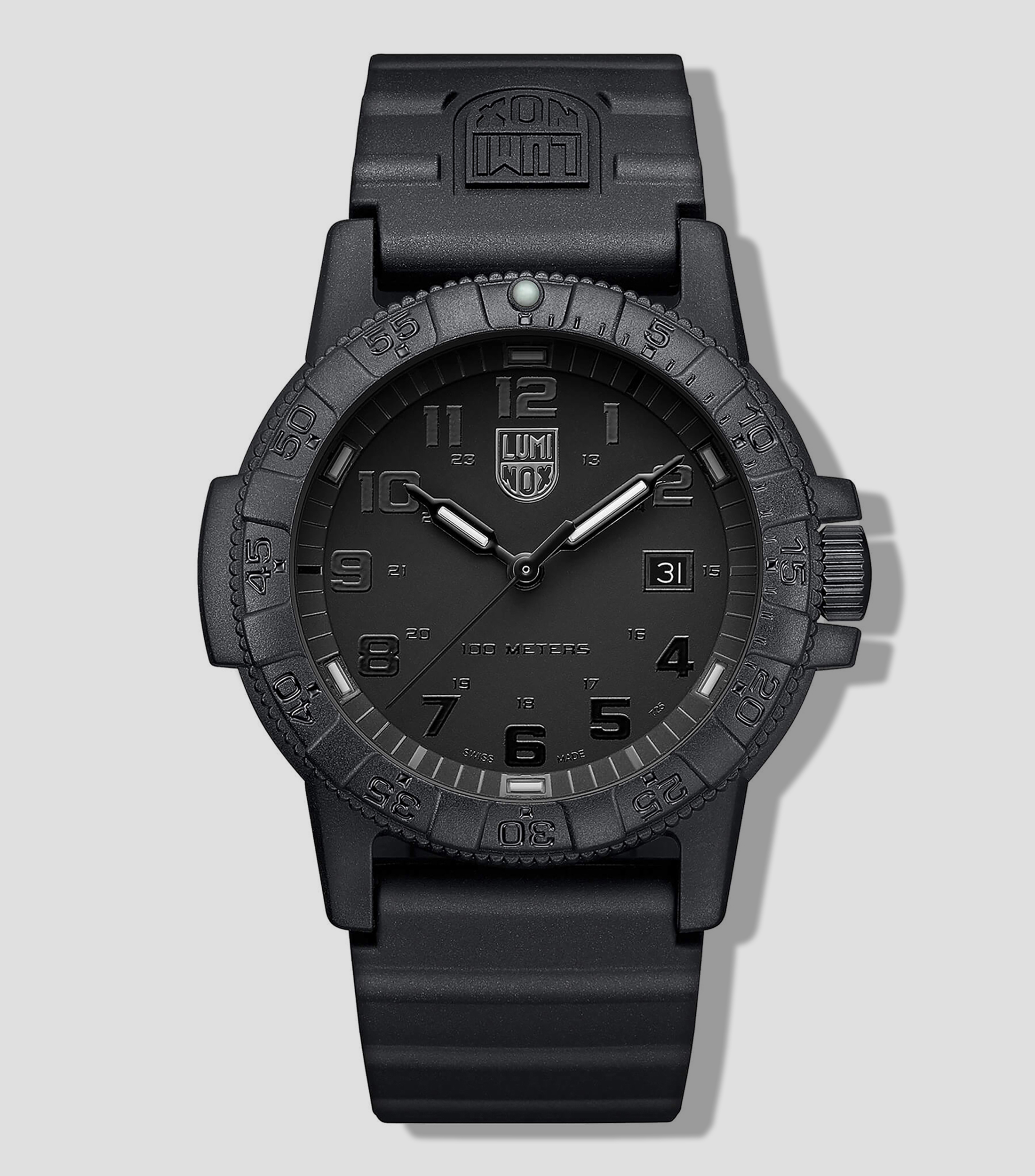 Reloj para hombre Leatherback Sea Turtle Giant 0320 Series de vestir, Negro