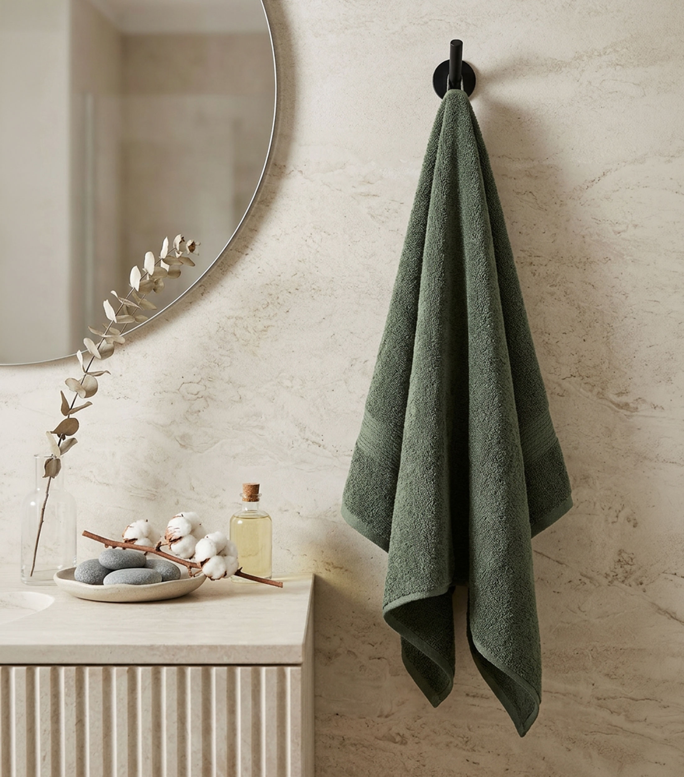 Toalla de baño verde