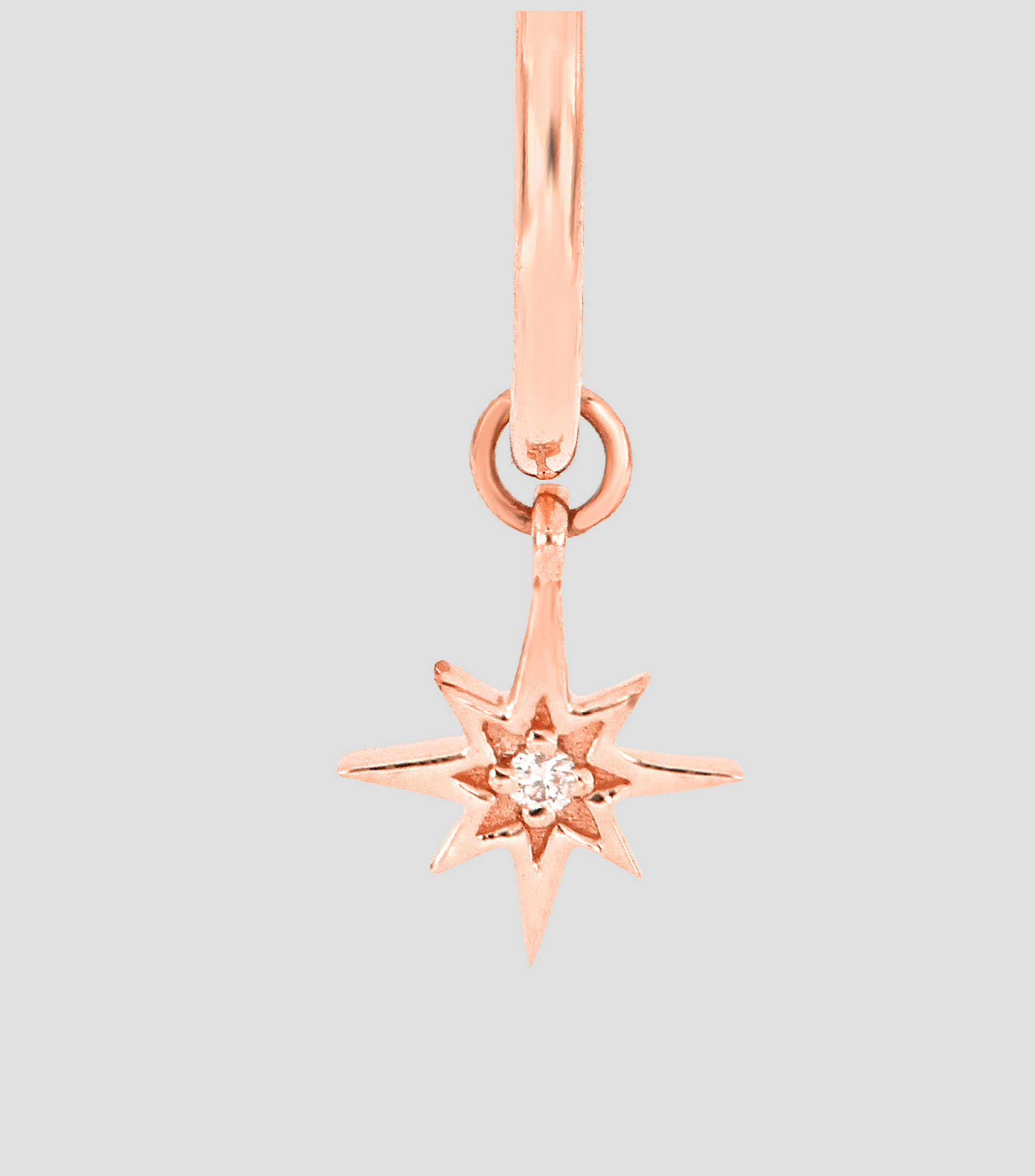 Aretes en oro rosa de 18 Kts diamante Mujer