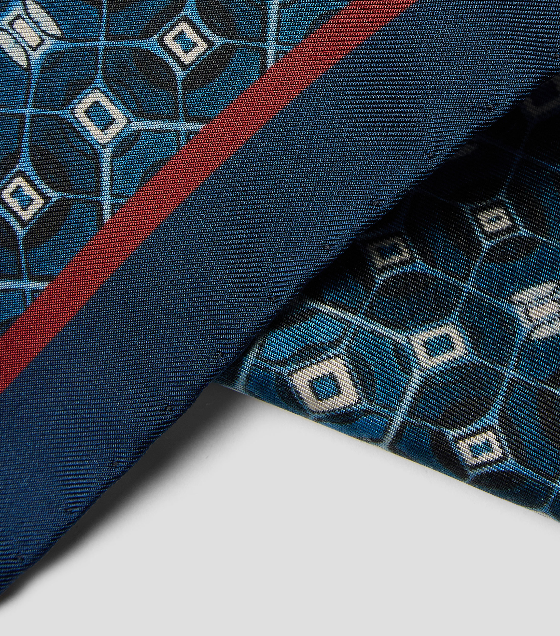 Pañuelo en seda multicolor con diseño estampado Hombre