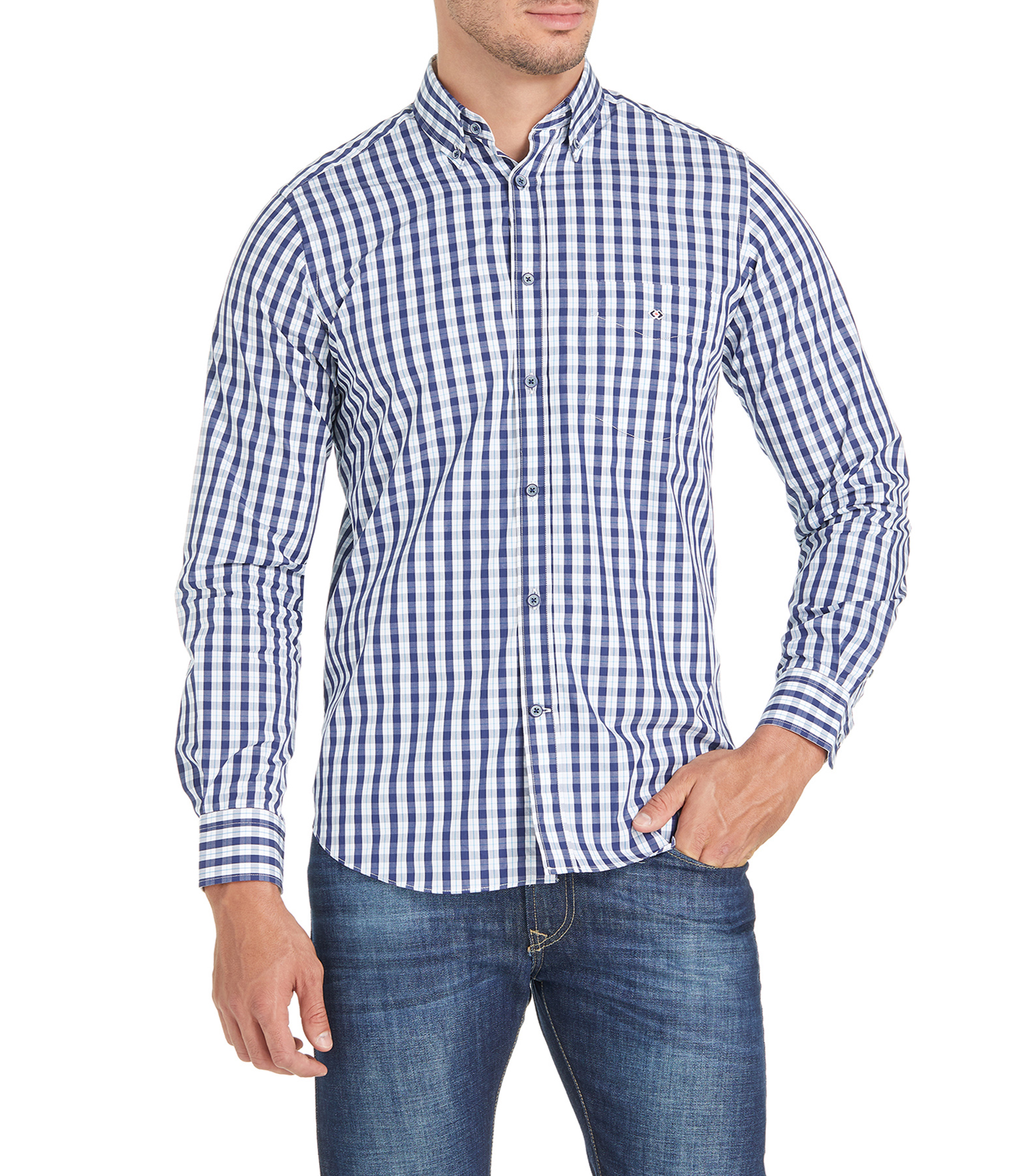 Pol Cotton Camisa con cuadros manga larga Hombre El Palacio de Hierro