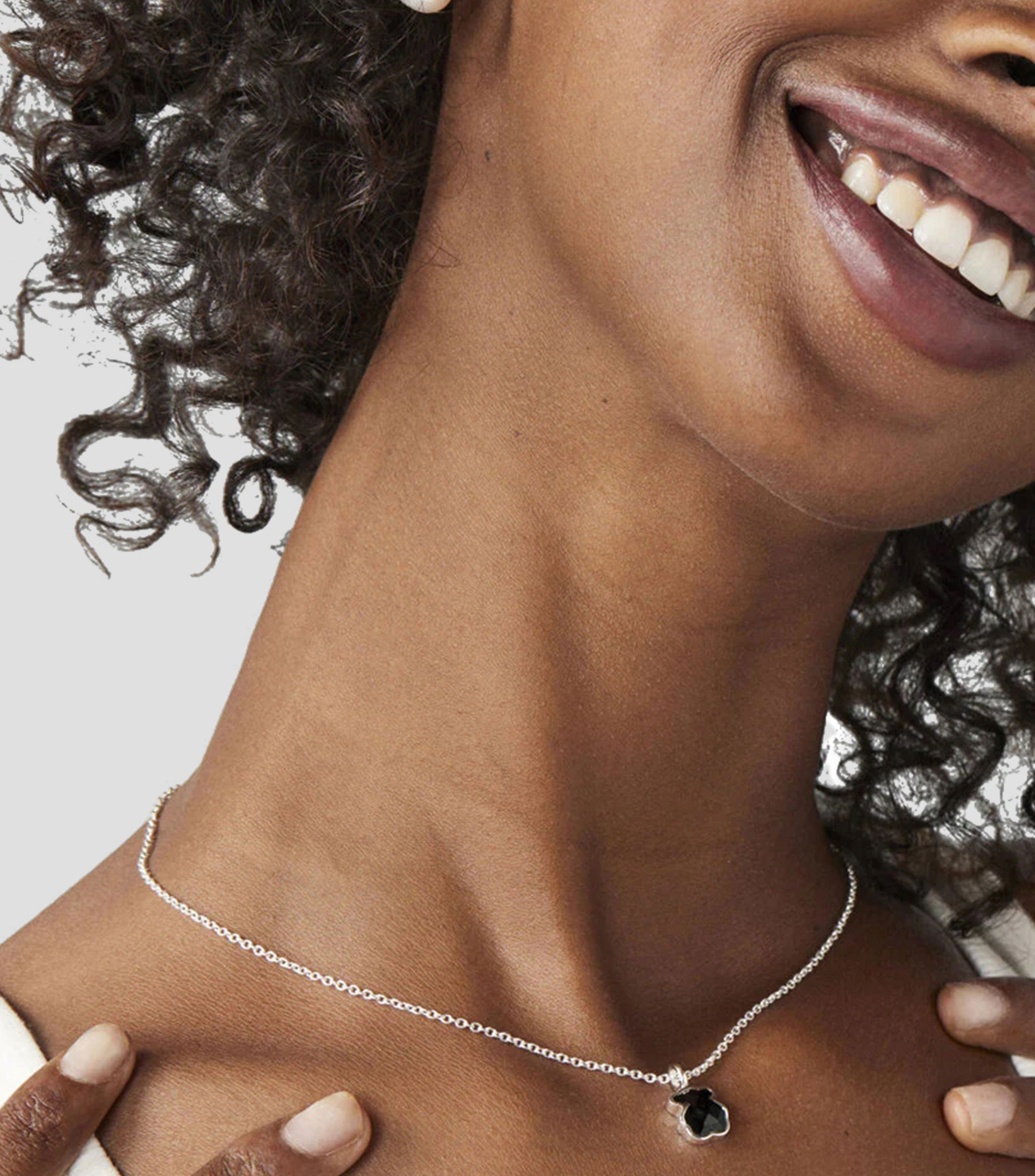 Collar en Plata .925 Color con onix Mujer
