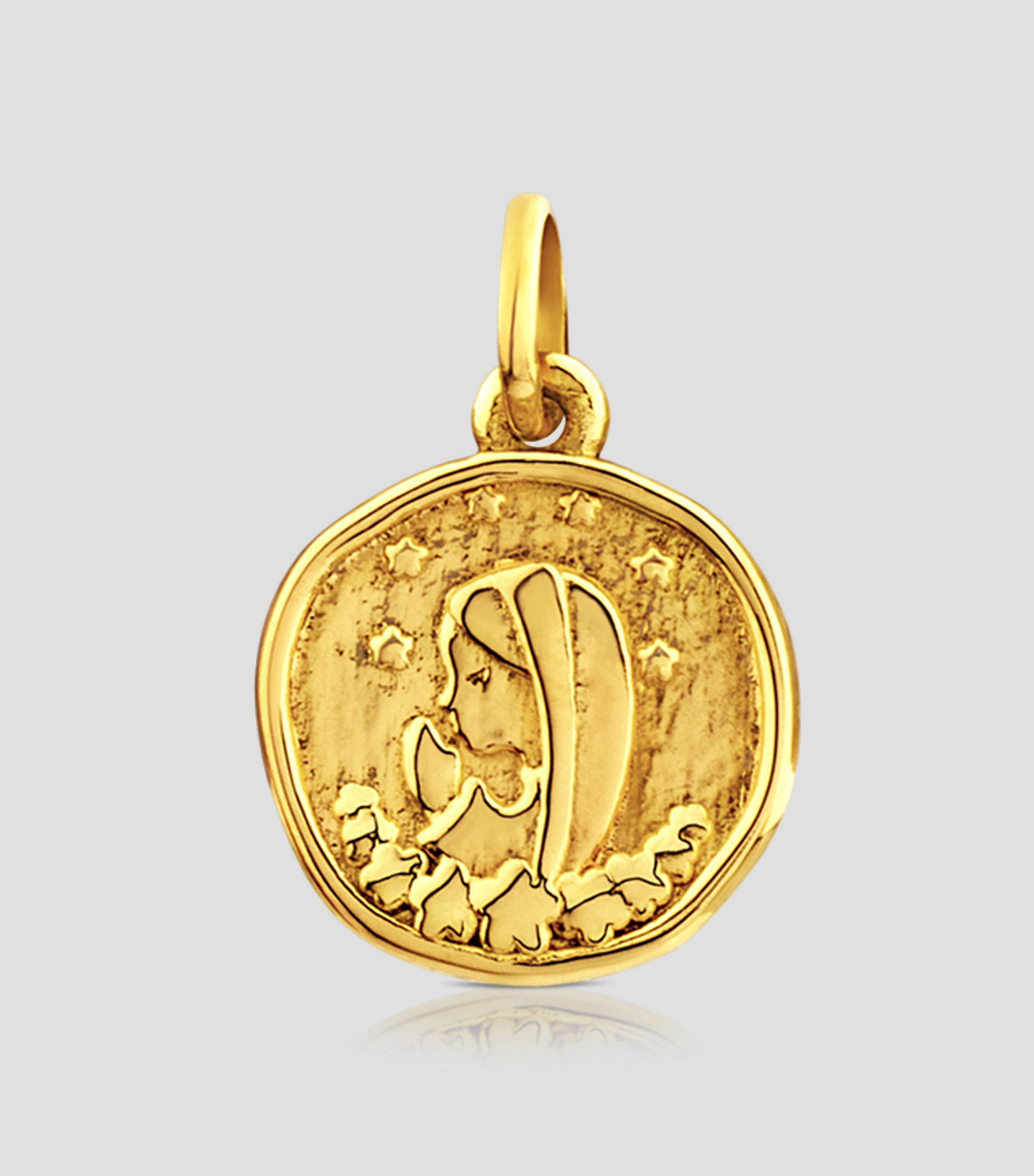 Dije Virgen María en oro amarillo de 18 Kilates Devoción Mujer