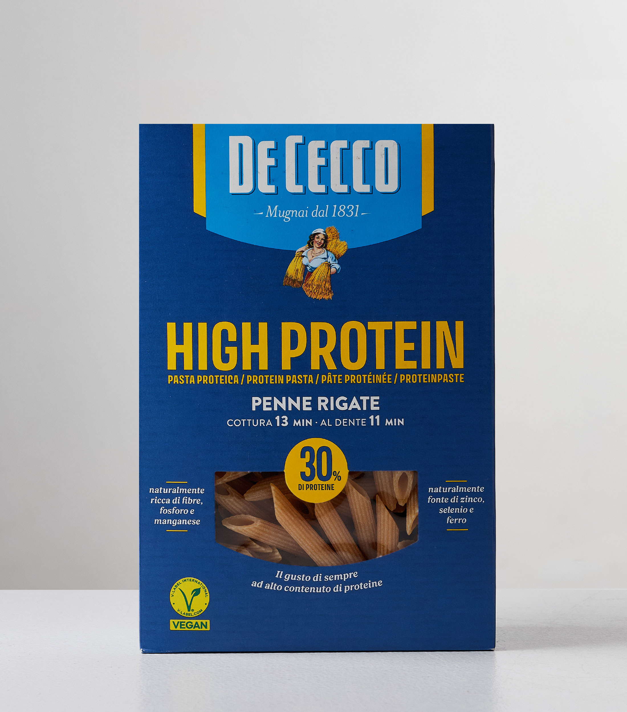 Pasta penne rigate alta en proteína, 400 gr