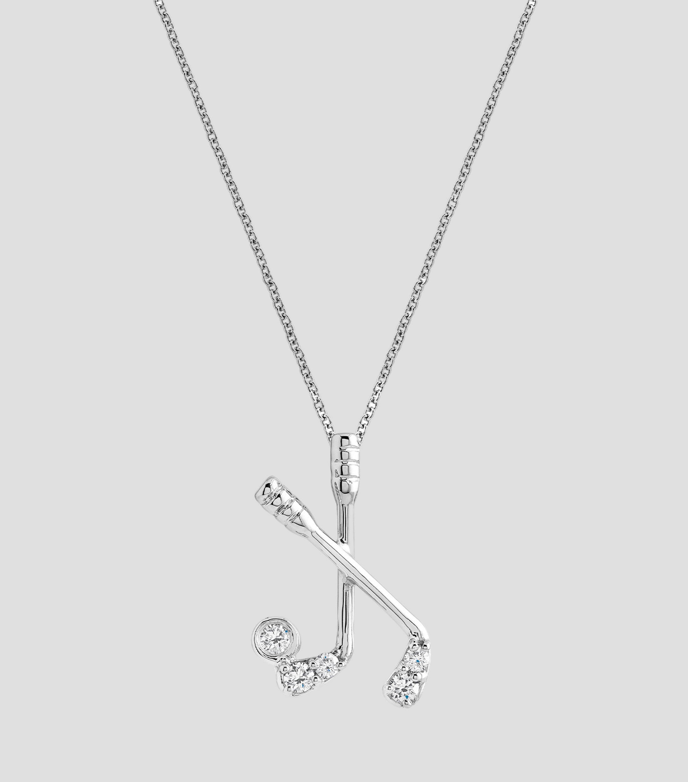 Collar Golf en Oro blanco de 18 kilates con diamantes Tiny Treasures Mujer