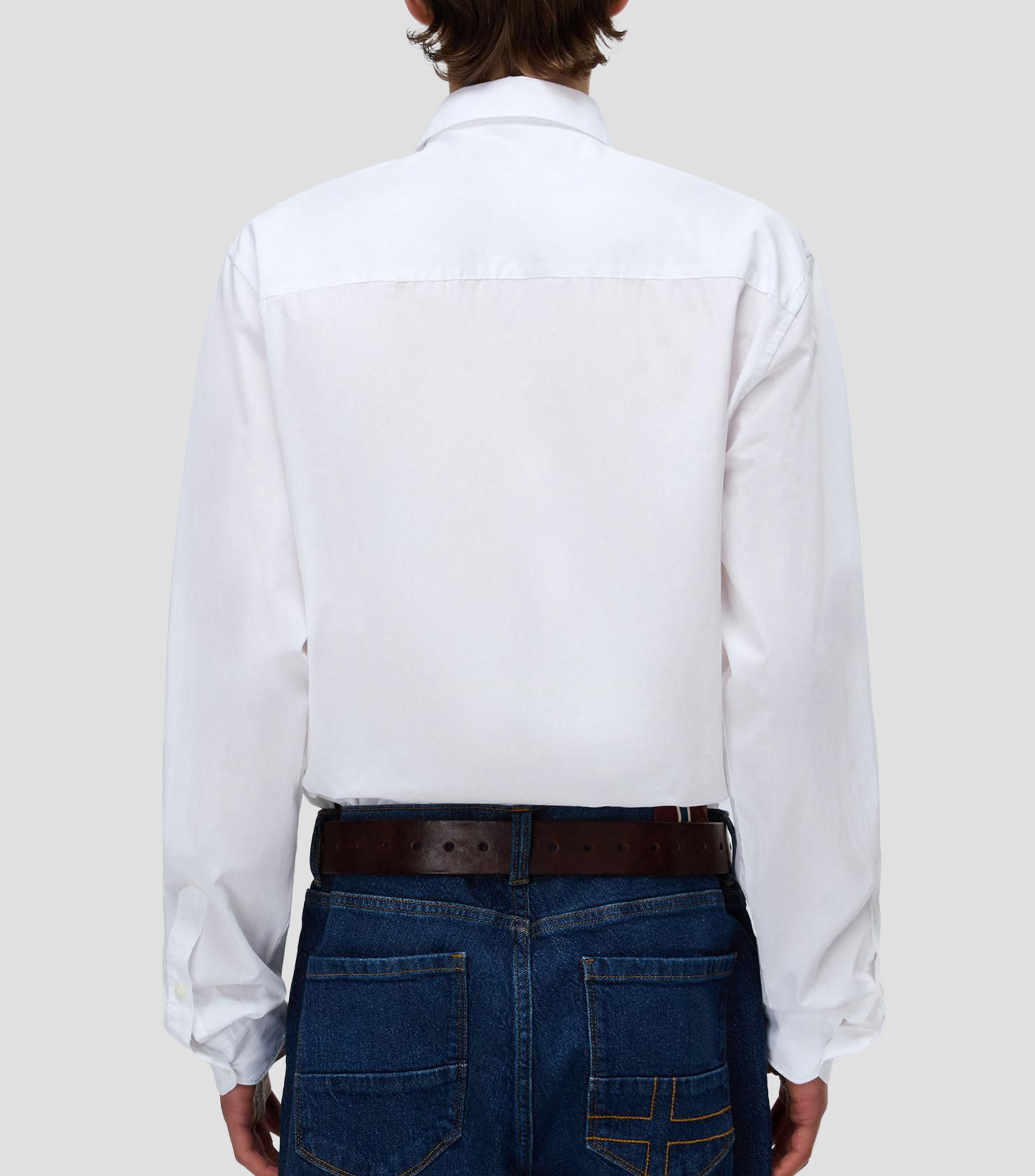 Camisa liso manga larga Hombre