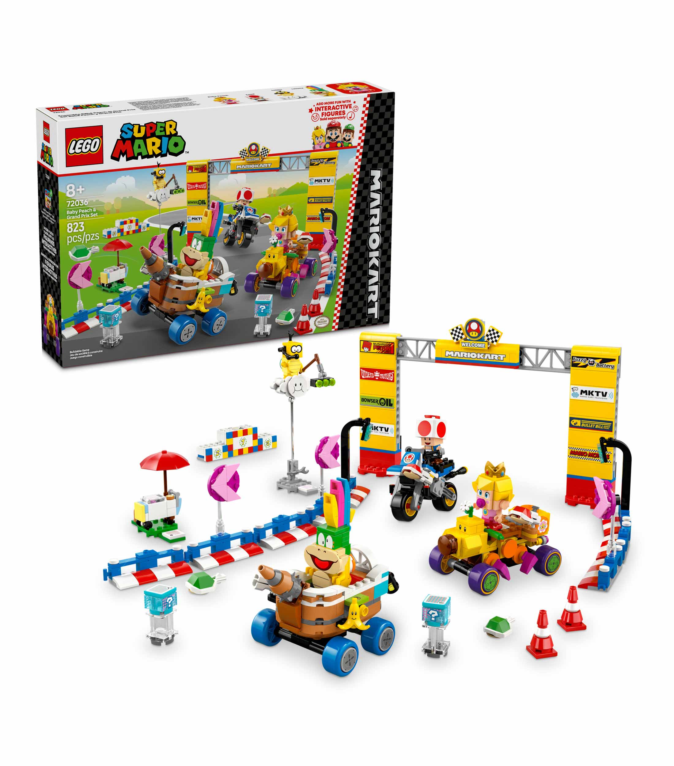 Lego Super Mario Mario Kart set Bebé Peach y Grand Prix 72036