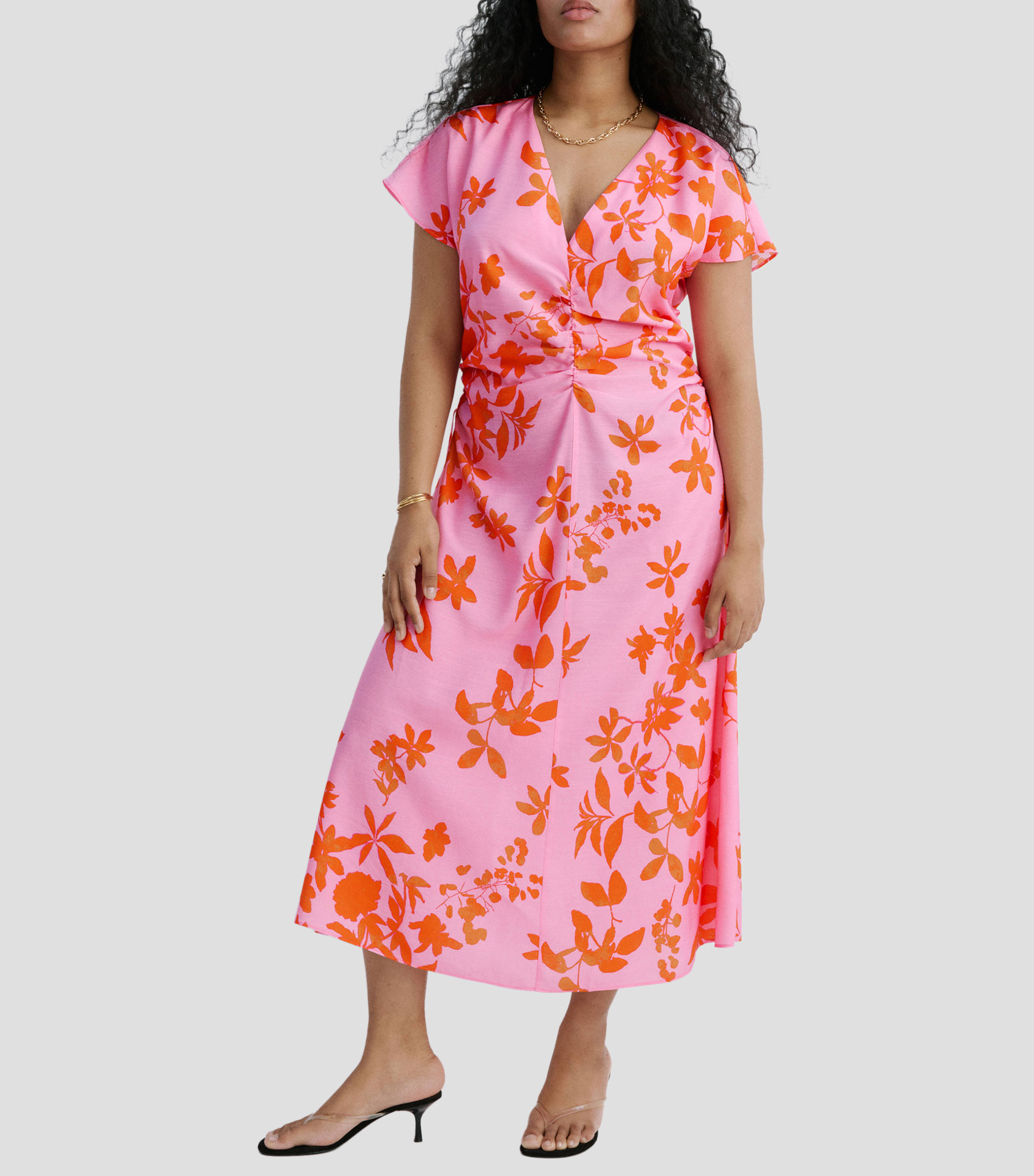 Vestido largo con estampado Mujer