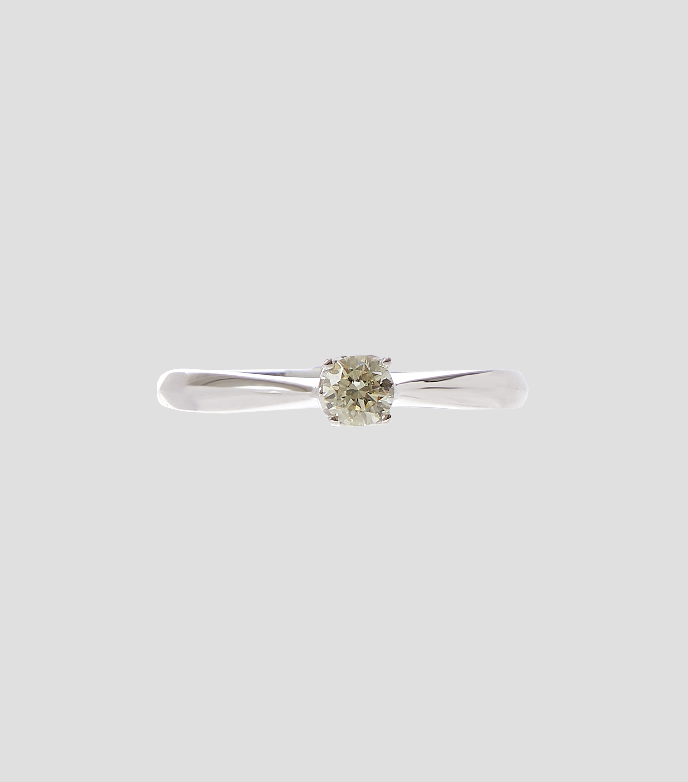 Anillo solitario en Oro blanco de 14 kilates con diamantes Mujer