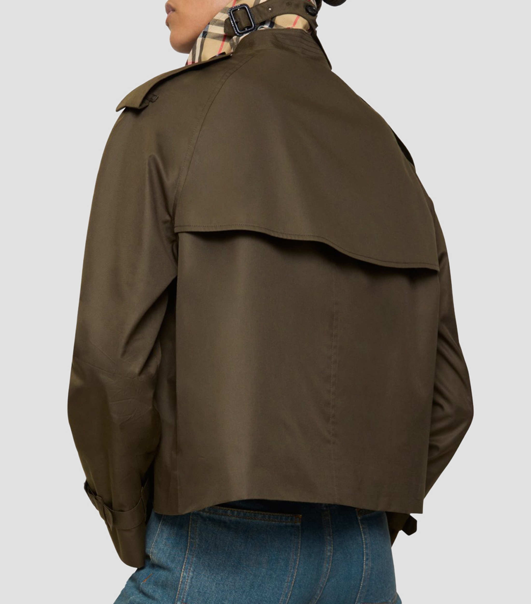 Gabardina corta con botones Mujer