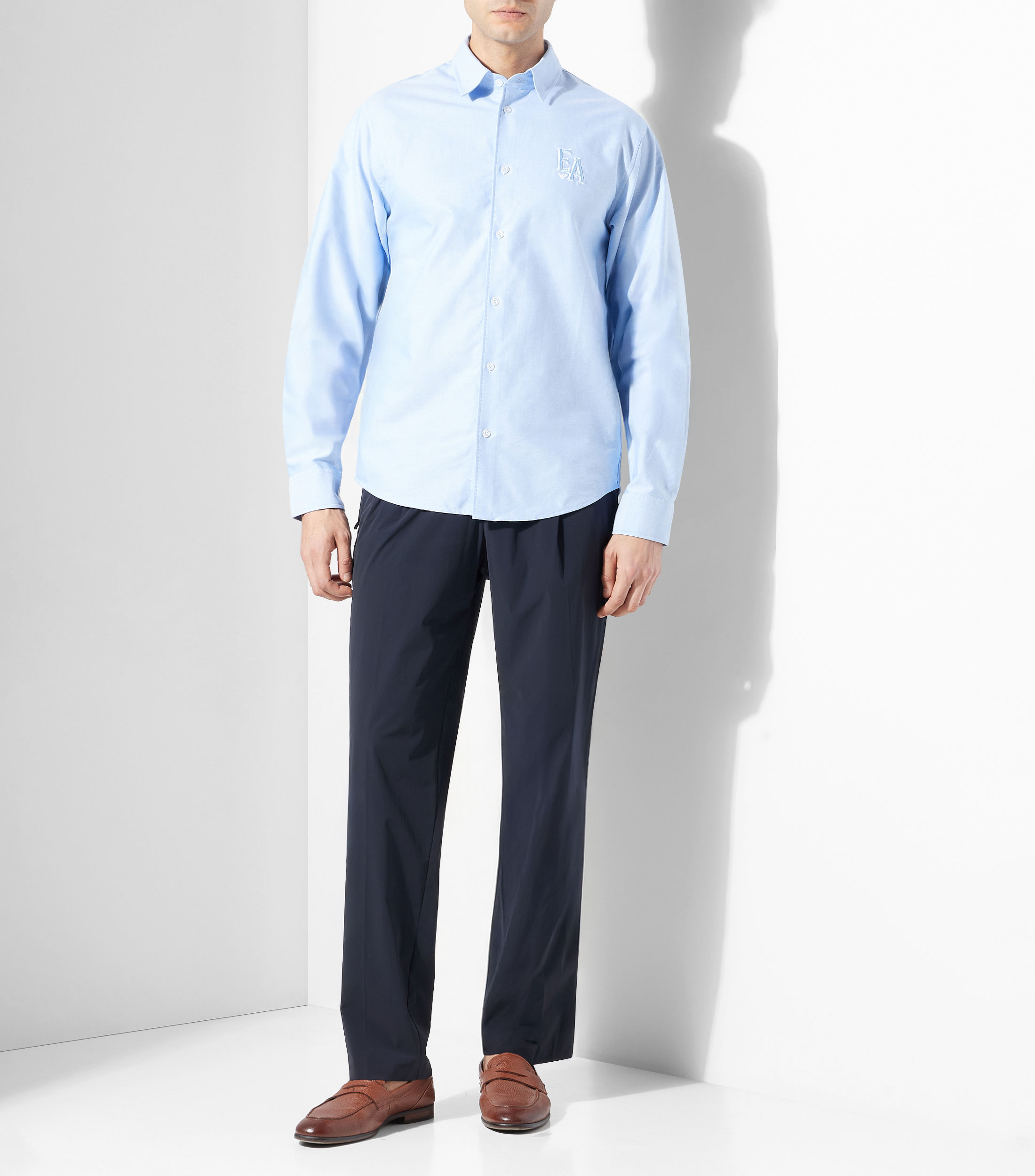 Camisa lisa manga larga Hombre