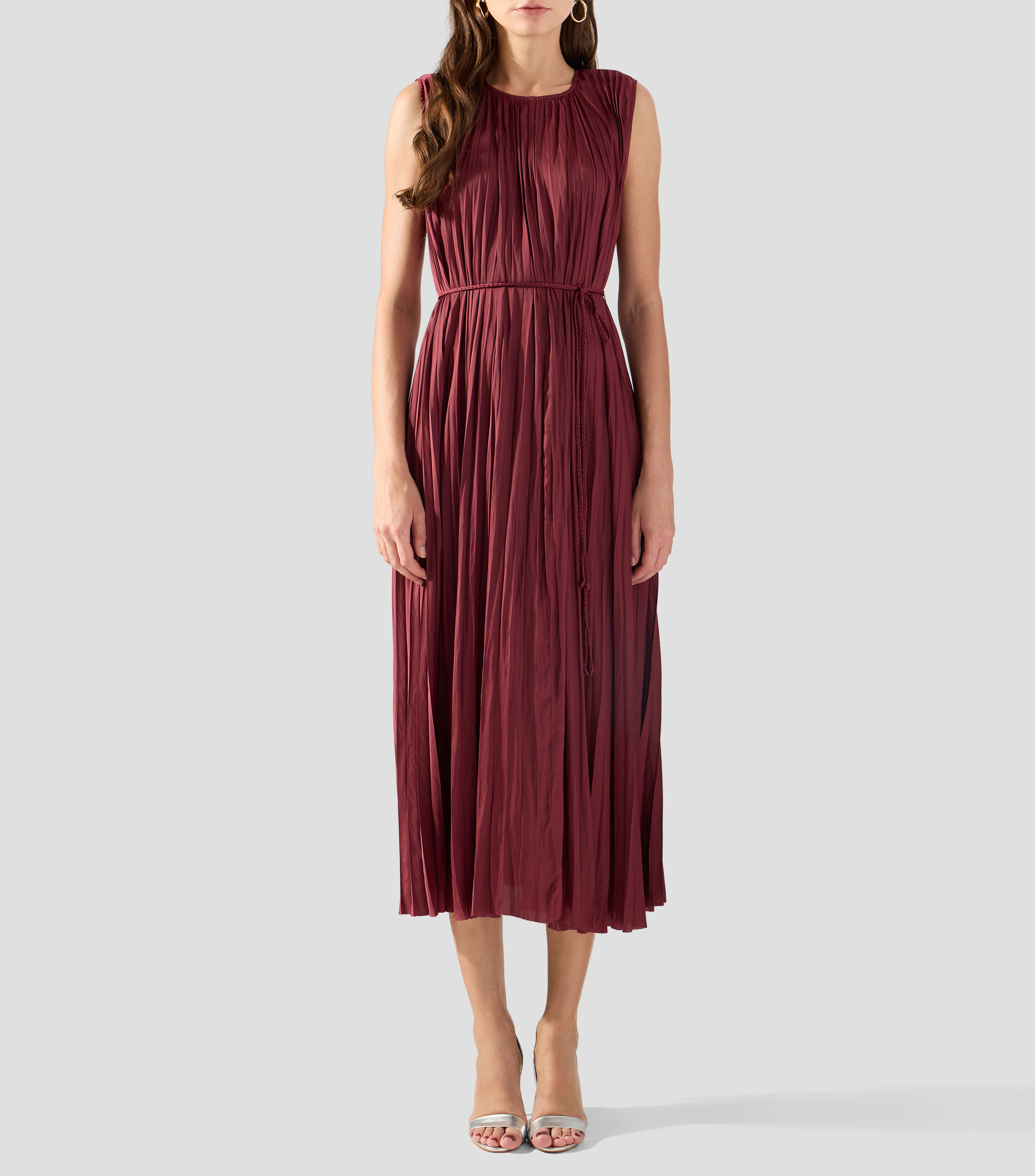 Vestido midi liso Mujer