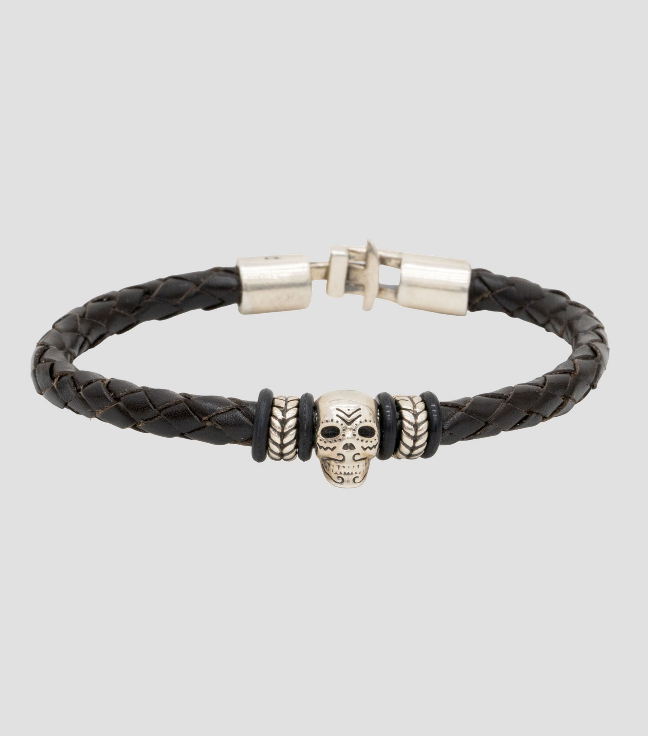 Pulsera negra en piel Hombre
