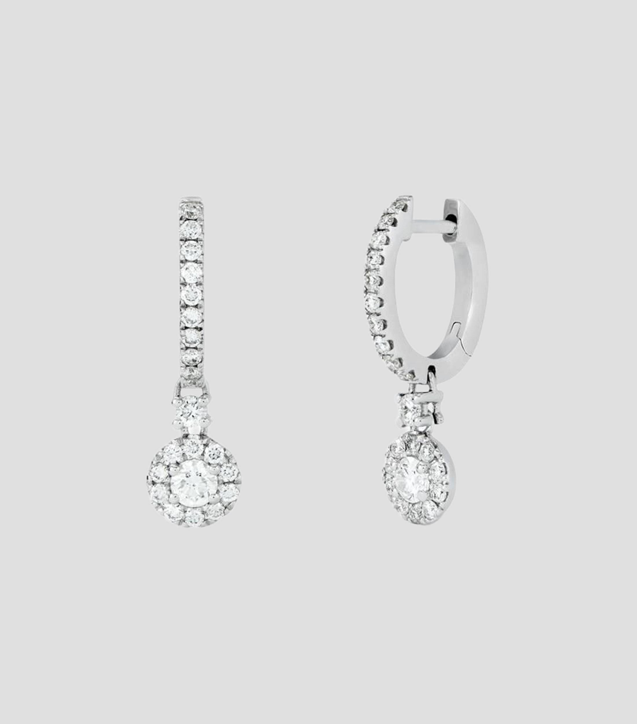 Aretes en Oro Blanco de 18 kilates Mujer