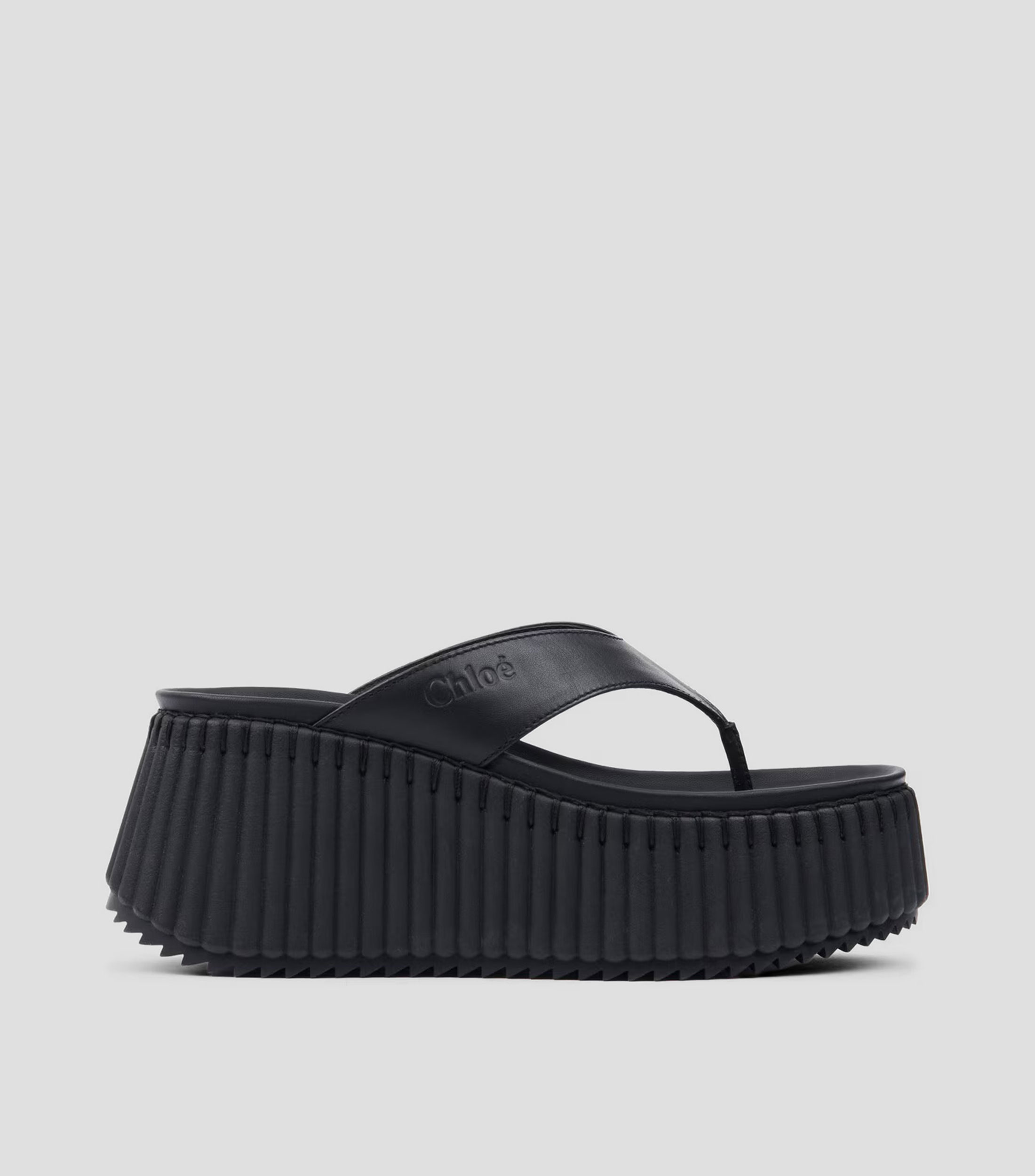 Sandalias de tacón alto de cuña en piel Mujer