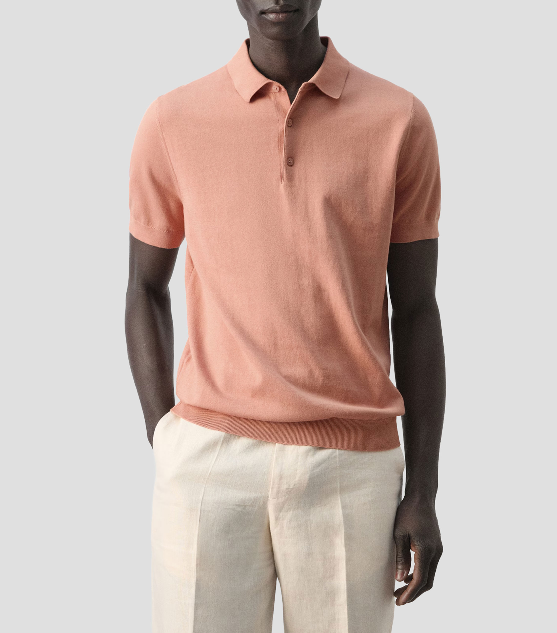 Playera polo manga corta lisa Hombre