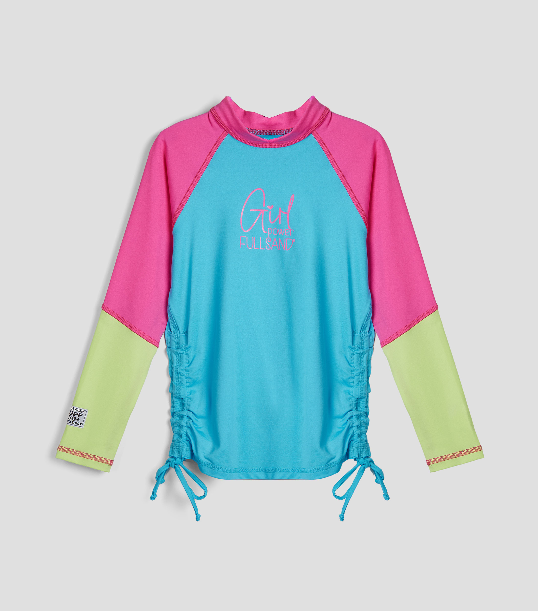 Playera traje de baño cuello redondo manga larga lisa Niña