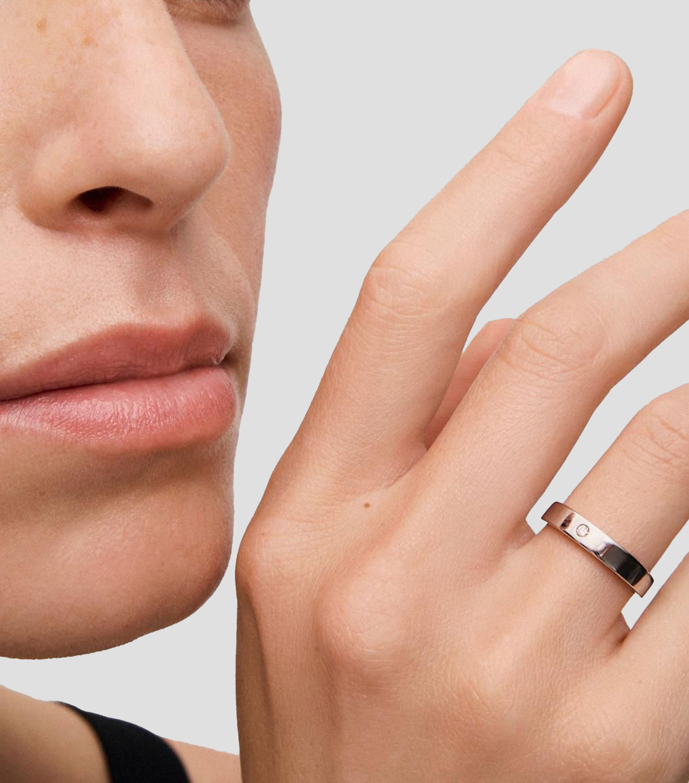 Anillo en Oro blanco de 18 Kilates con diamante en talla brillante Mujer