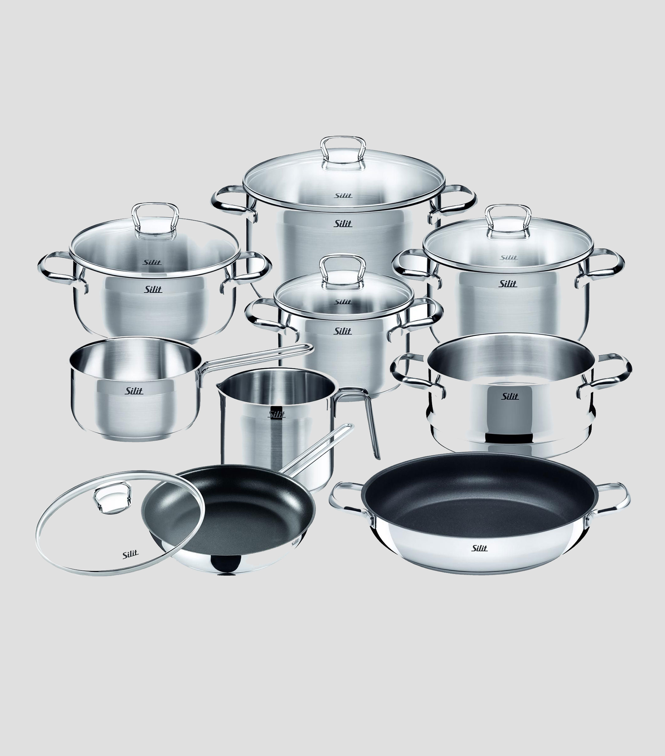 Bateria de cocina Toskana 10 piezas plateada