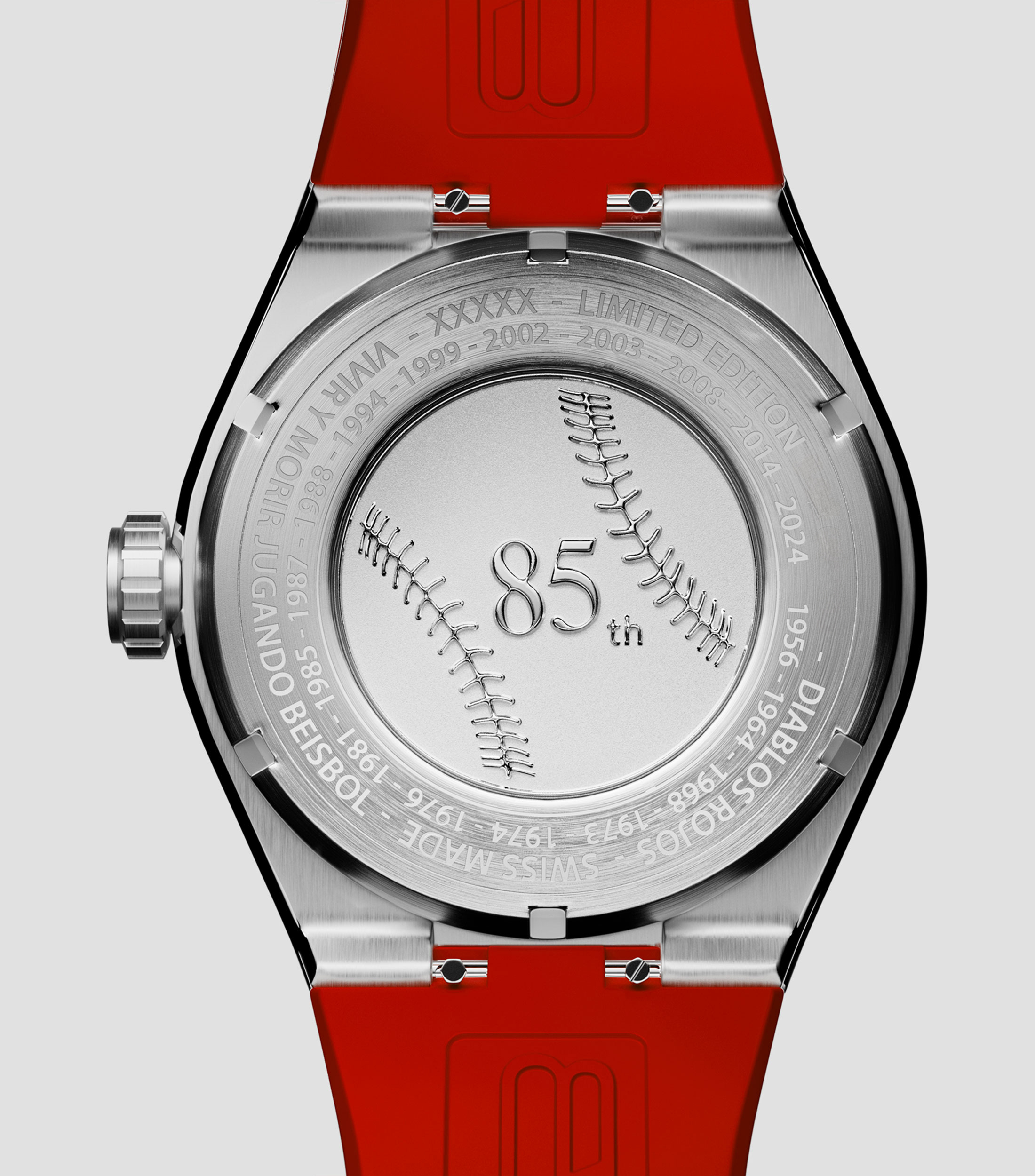 Reloj para Hombre BOMBERG x Diablos: 85 Años de Furia en el Diamante, Edición Especial rojo