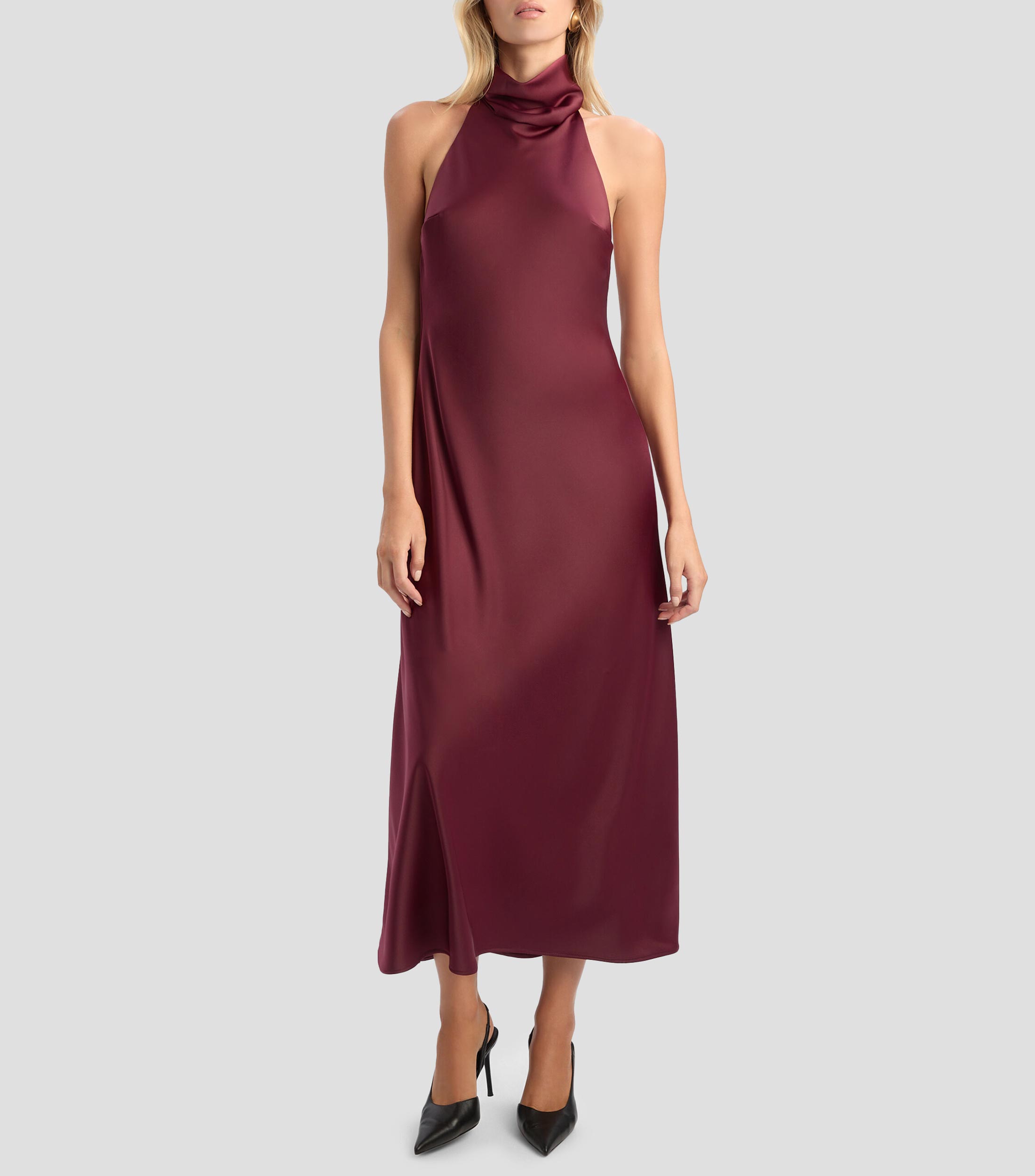 Vestido de fiesta largo liso Mujer