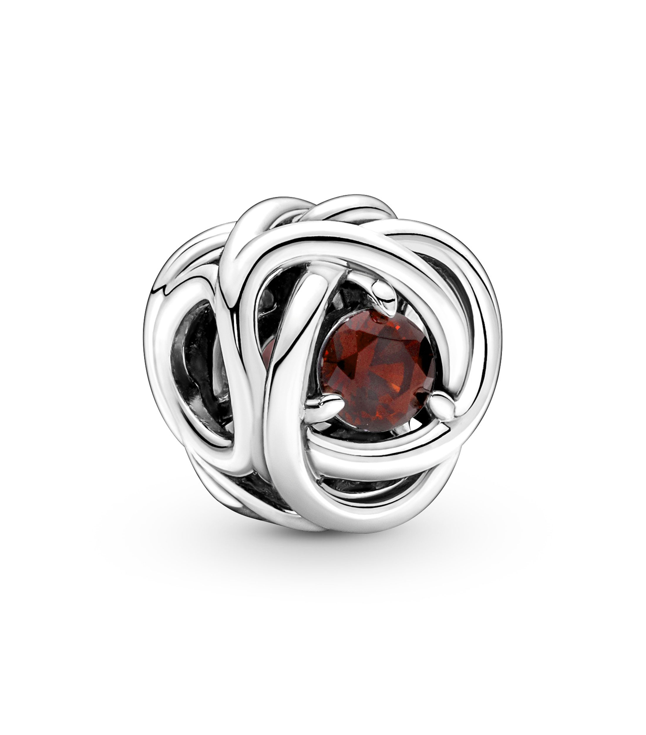 Charm en Plata Círculo Eternity Rojo con Cristal Mujer