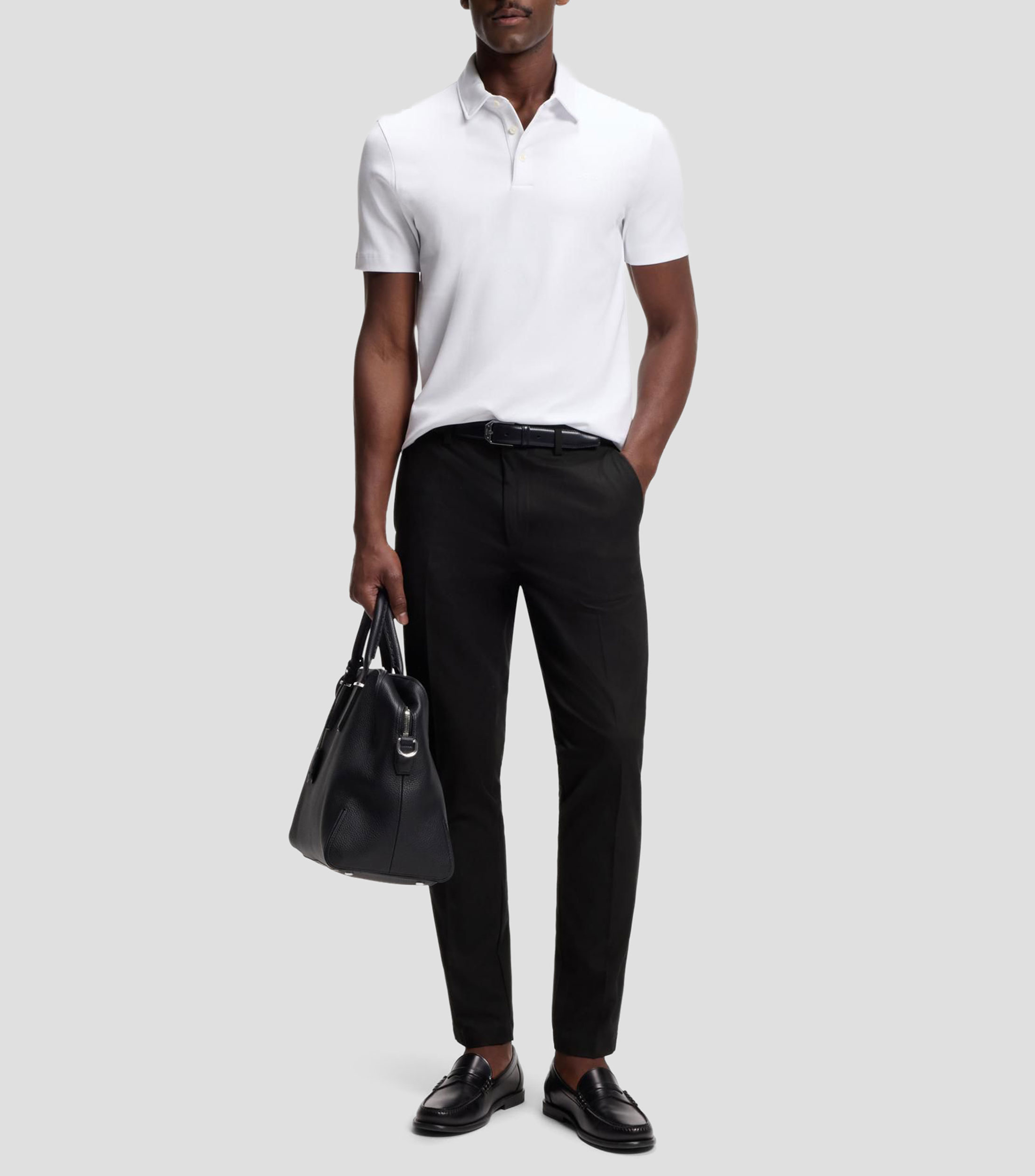 Pantalón slim de sarga de algodón Hombre