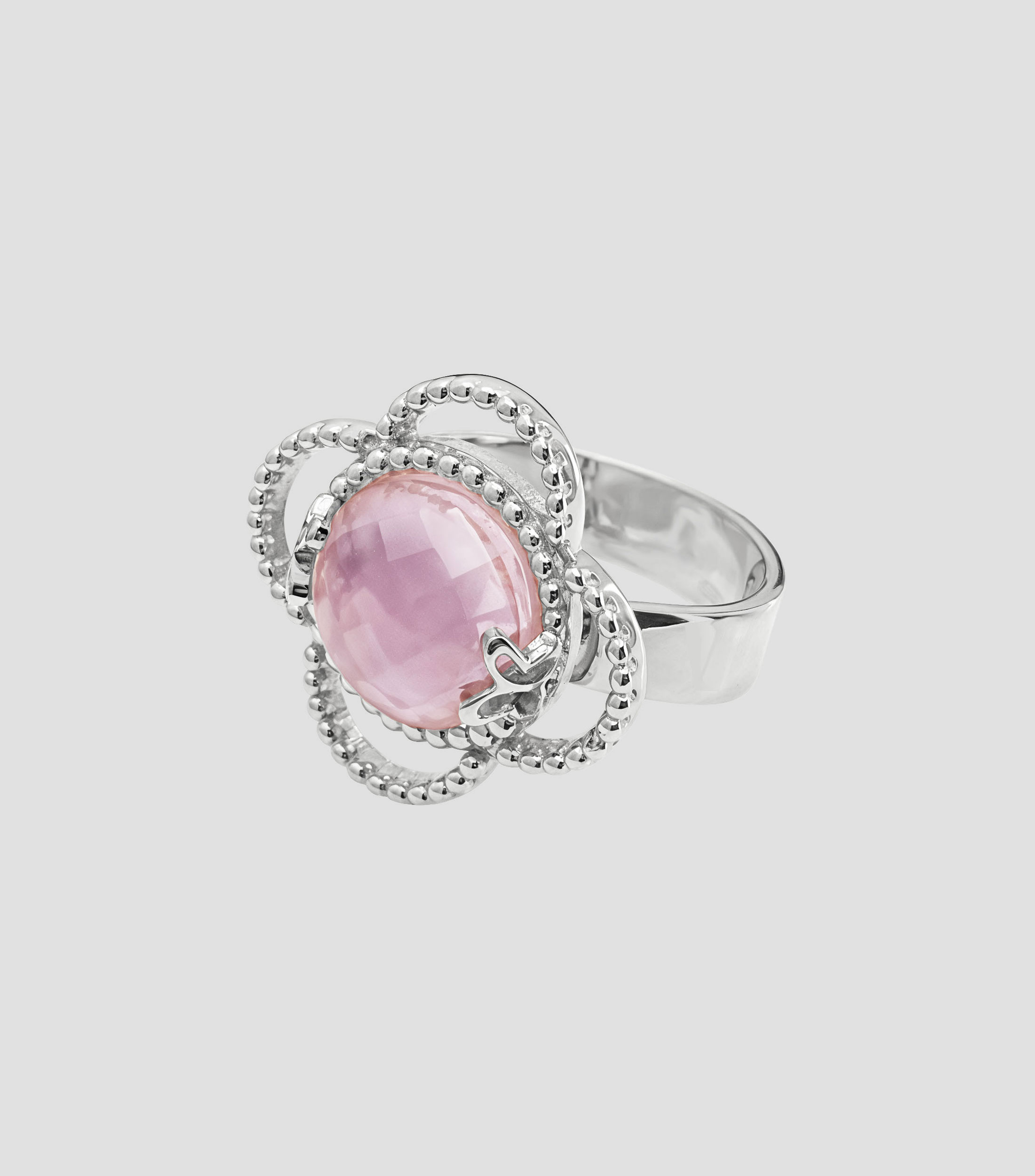 Anillo en Plata .925 Rosé con Cristal Mop Mujer