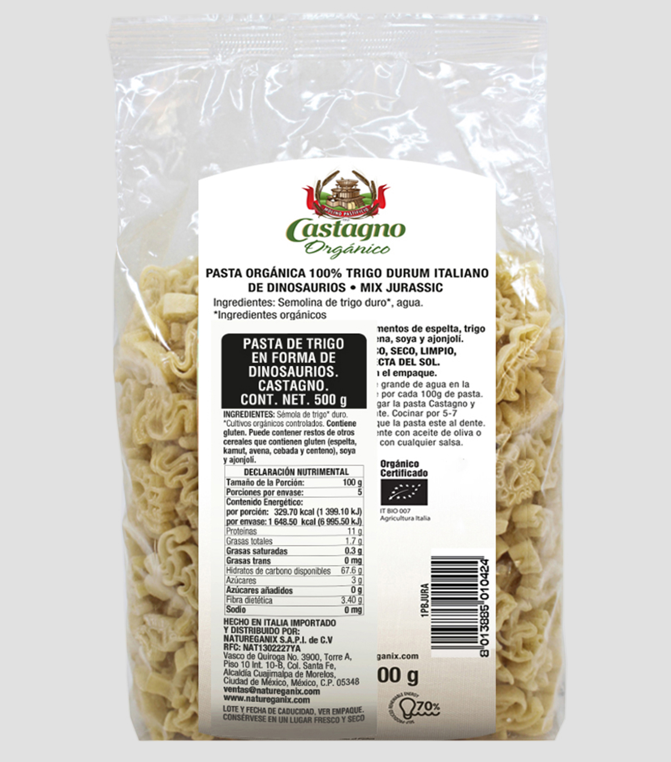 Pasta de Trigo Dura Dinosaurio, 500 g