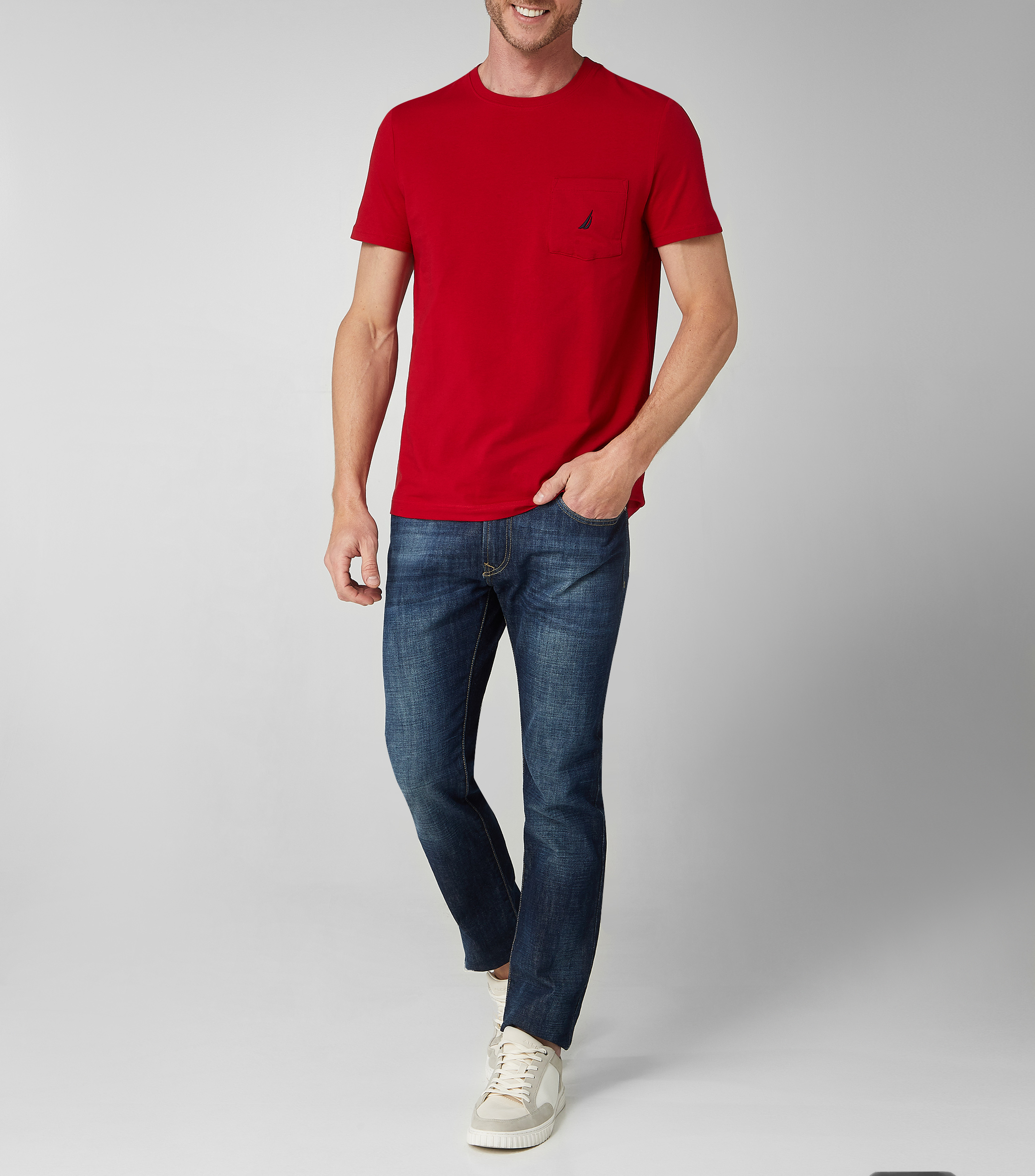 Playera cuello redondo con manga corta Hombre