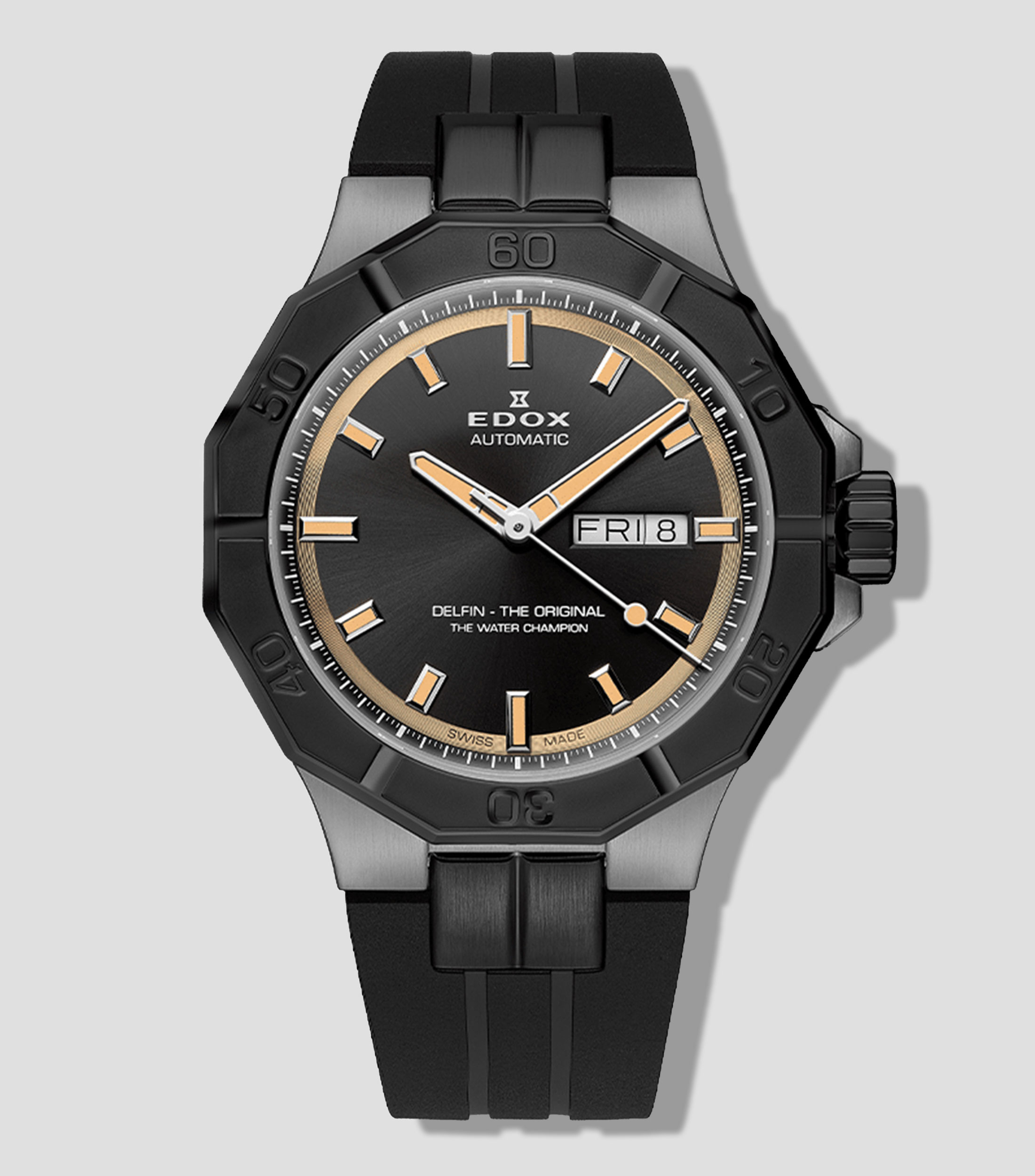 Reloj para Hombre Delfin The Original Deportivo, Gris y Negro