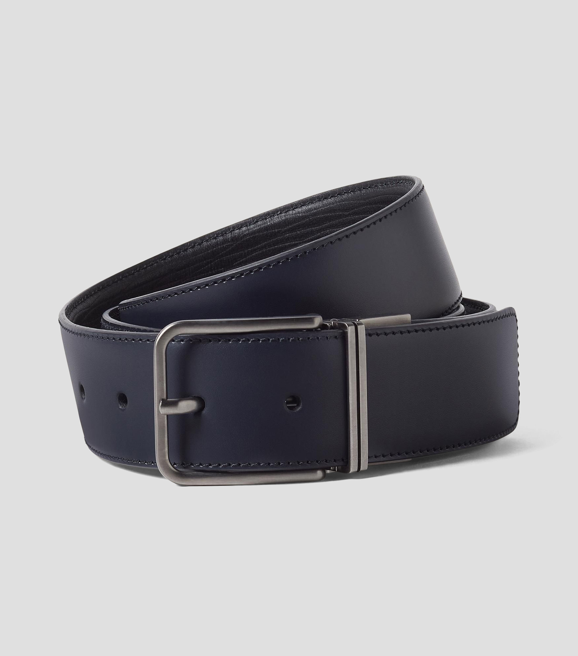 Cinturón reversible en piel casual Hombre