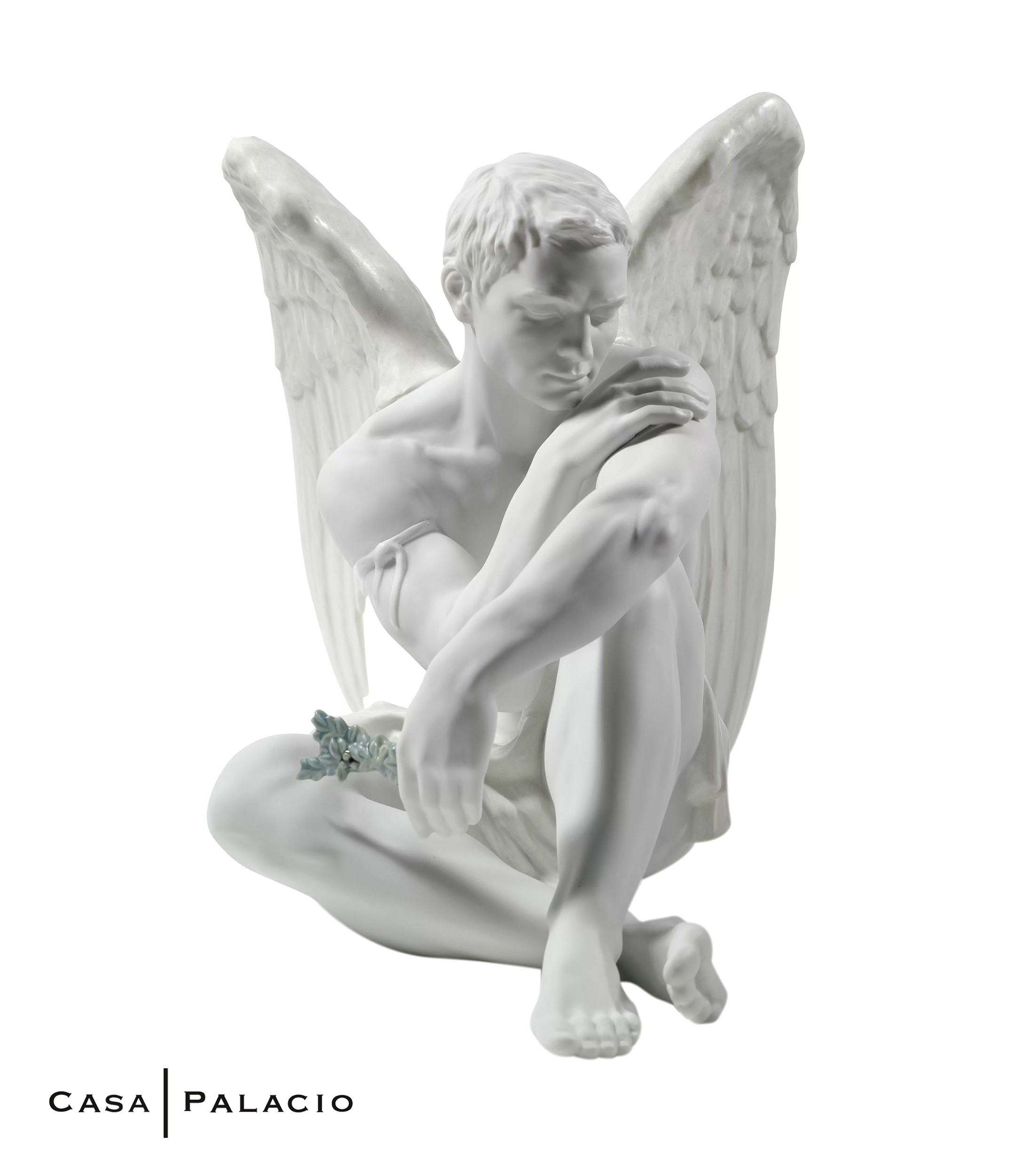 Figura Decorativa Ángel Protector de Porcelana