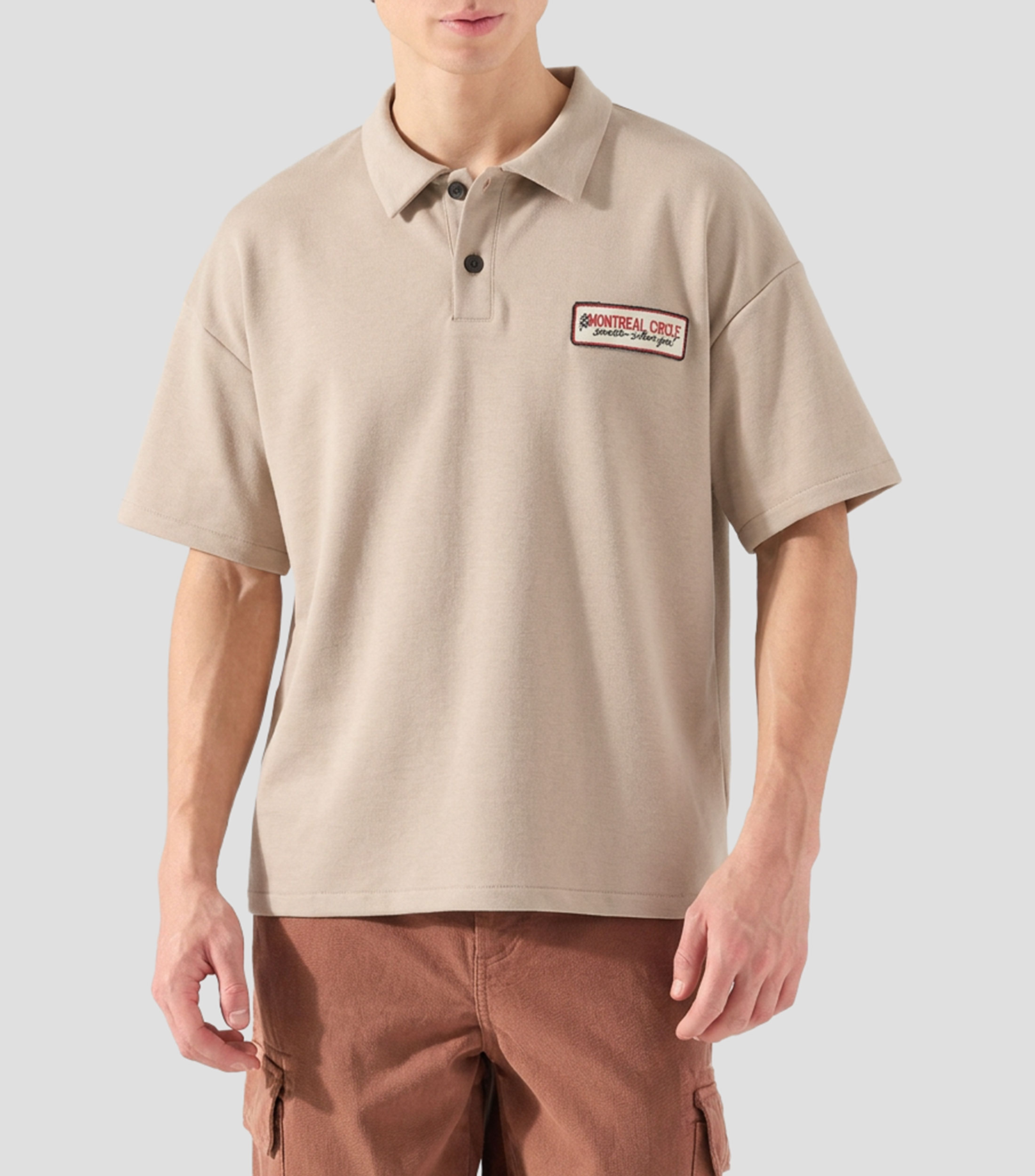 Playera tipo polo manga corta lisa Hombre