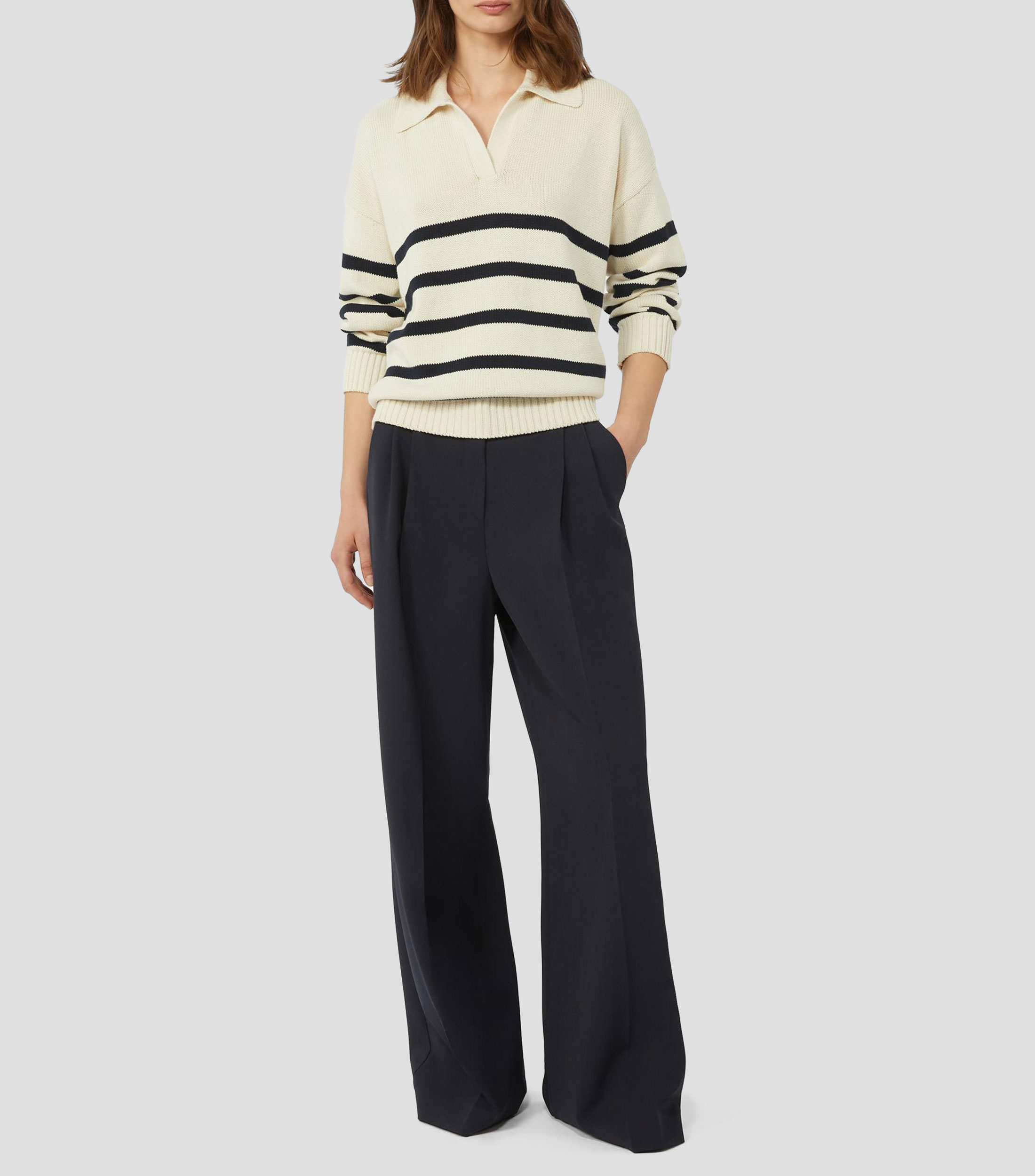 Suéter cuello tipo polo Mujer