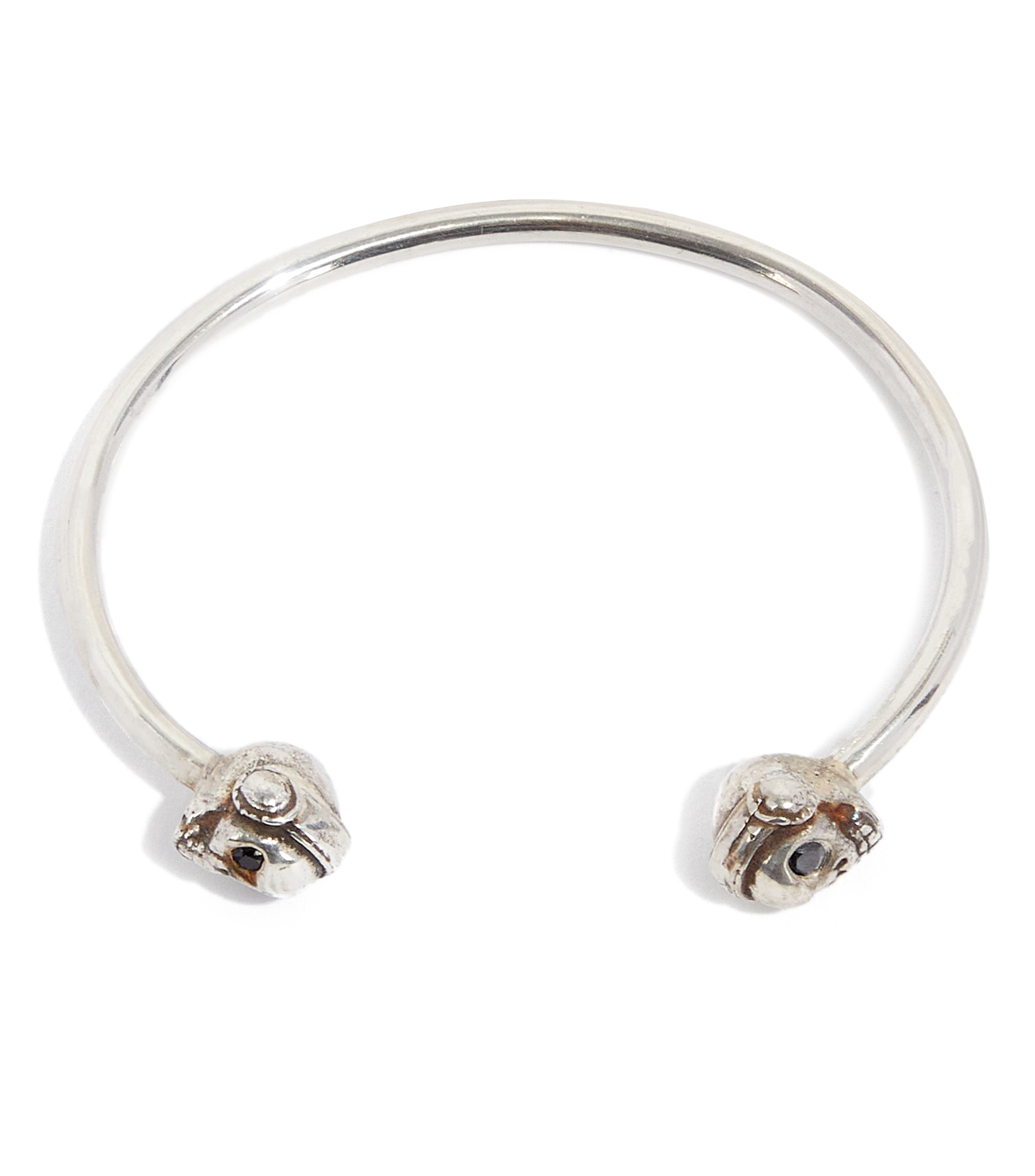 Pulsera abierta Calaveras de plata Hombre