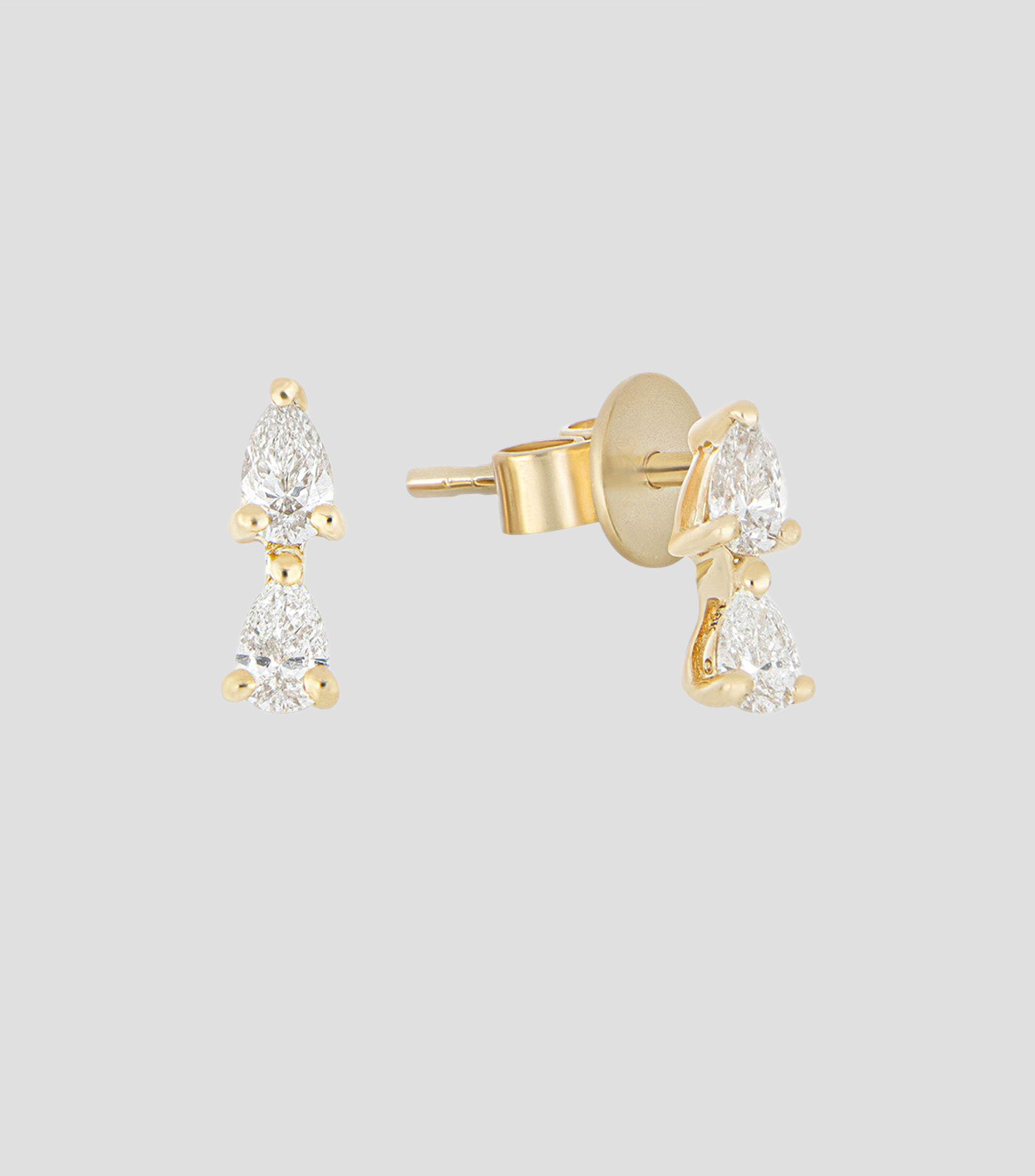 Pendientes en Oro amarillo de 18 Kilates con Diamante Mujer